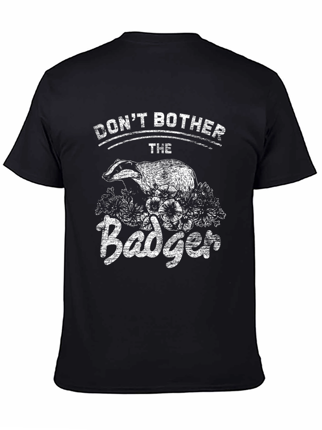Black Don't Bother the Badger Graphic T-Shirt view 4