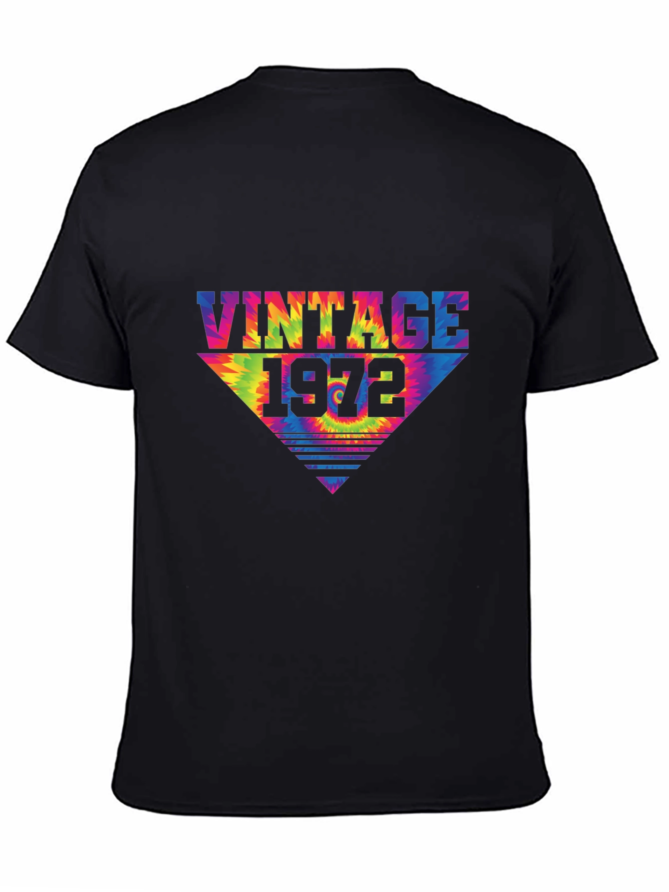 Black Vintage 1972 Tie Dye T-Shirt Retro Birthday Tee view 4