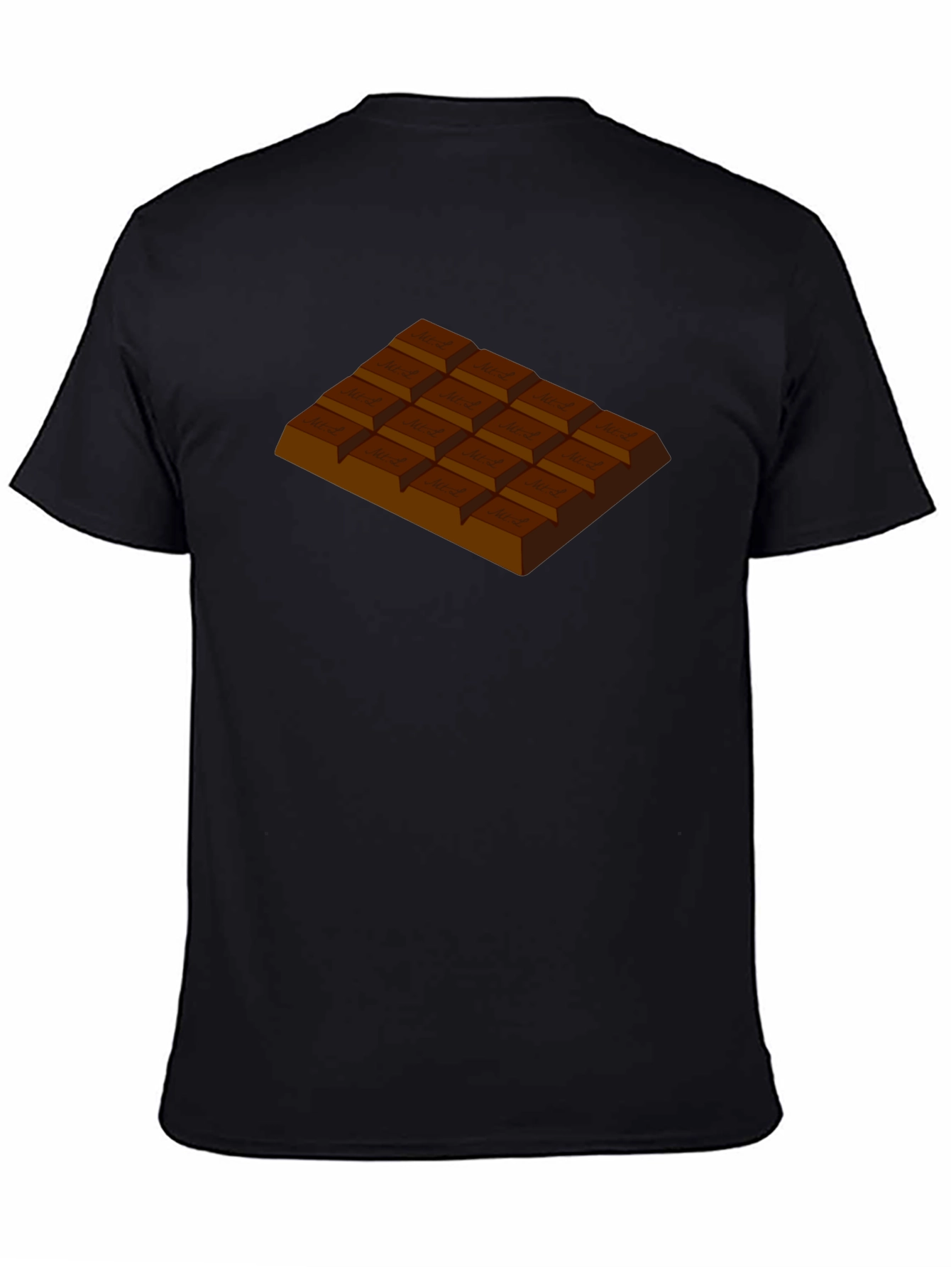 Black Chocolate Bar Graphic T-Shirt - Black Crew Neck Tee view 4