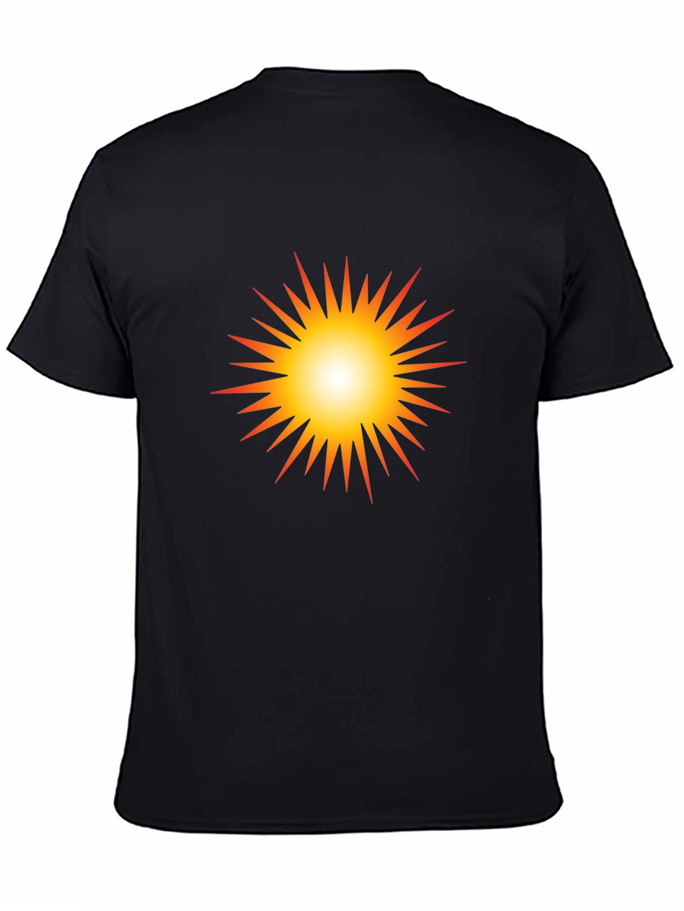 Black Radiant Sunburst Graphic Black T-Shirt view 4