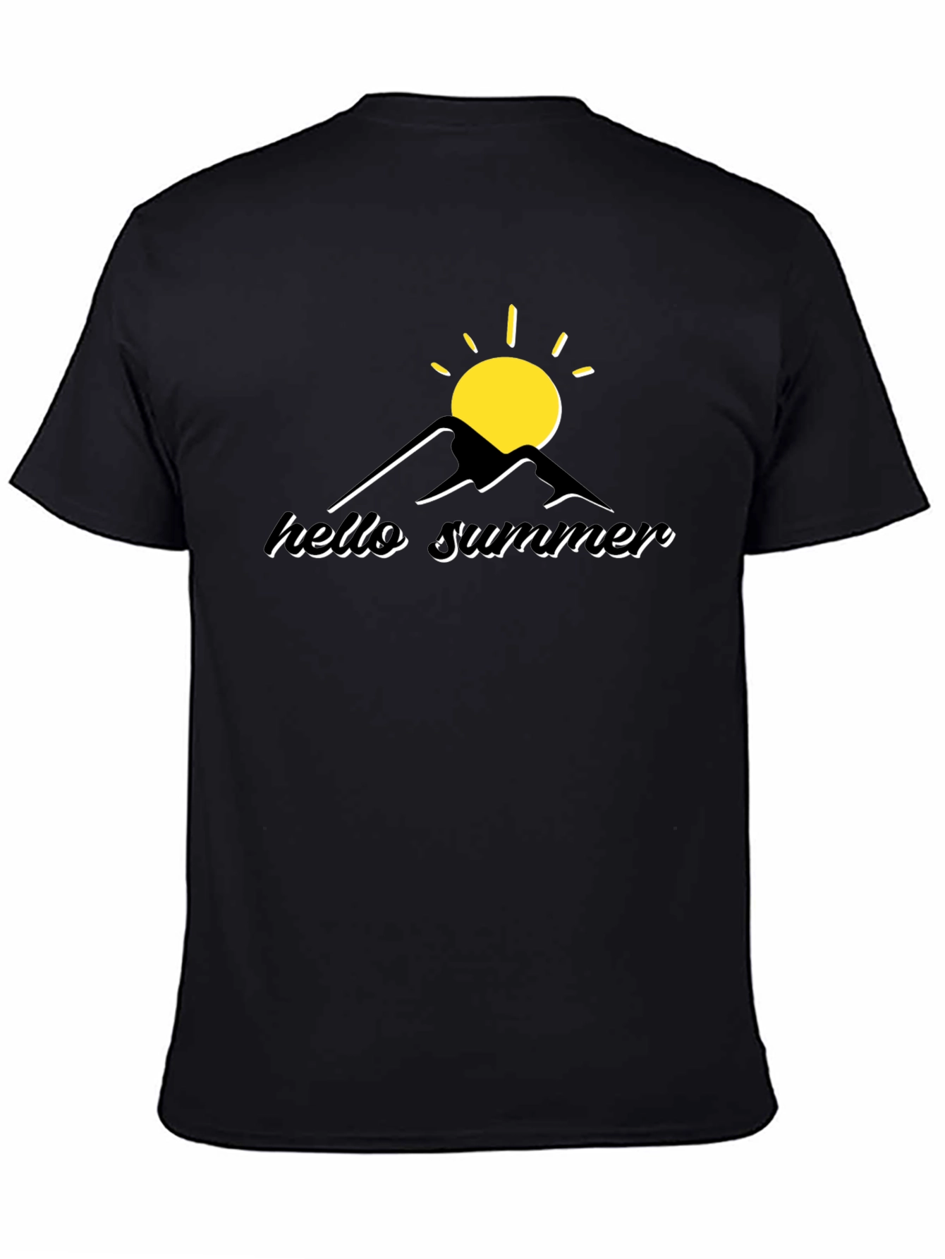 Black Hello Summer Graphic Tee - Black view 4