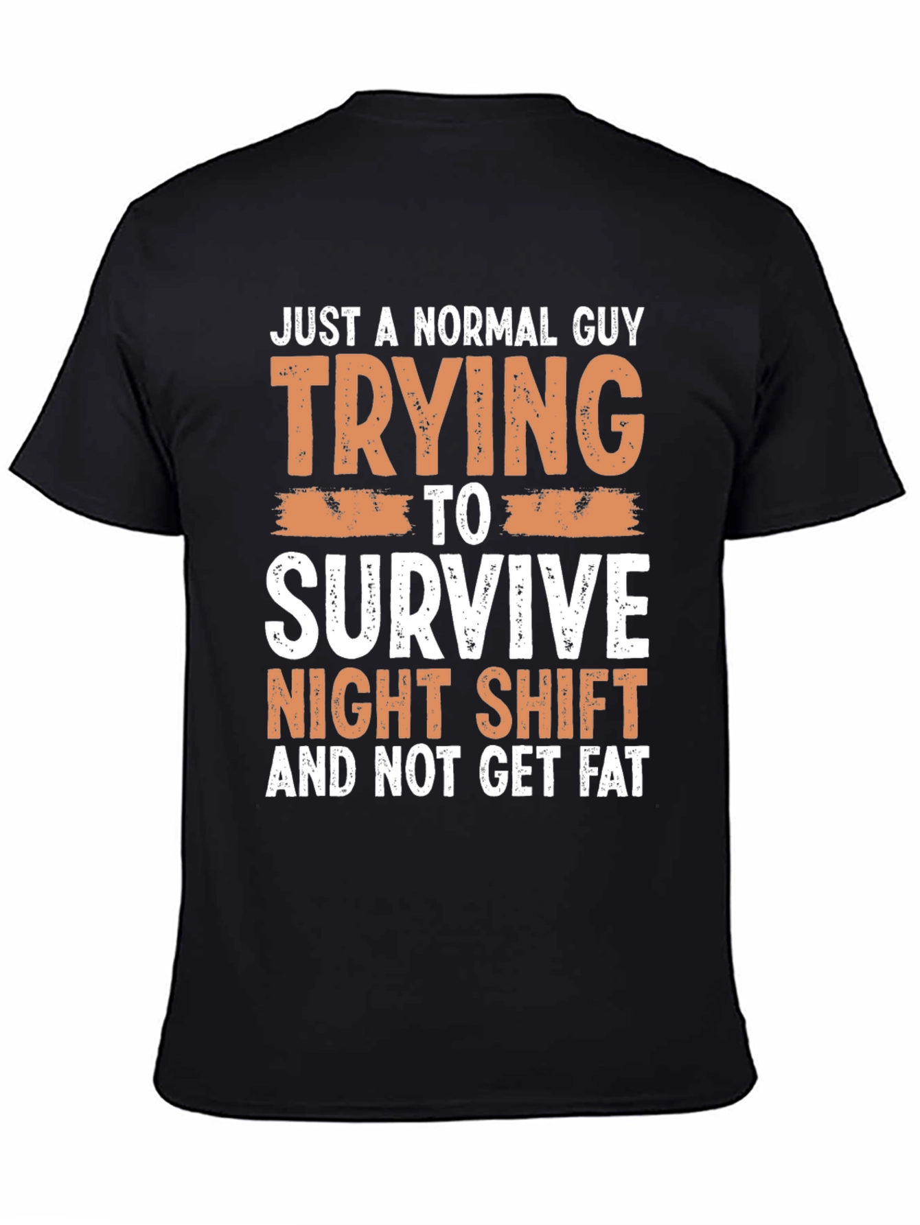 Black Normal Guy Night Shift T-Shirt view 4