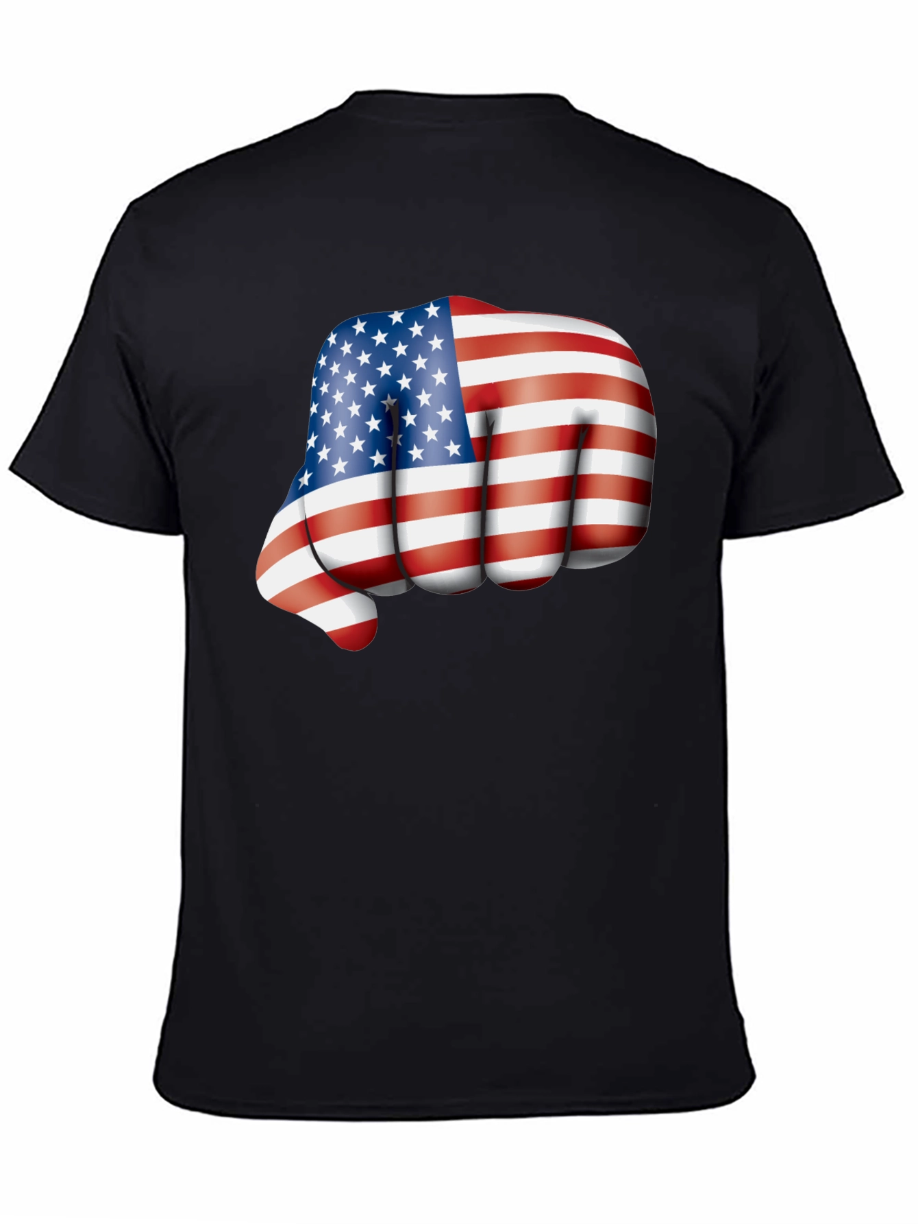Black Patriotic Fist Bump Graphic T-Shirt view 4