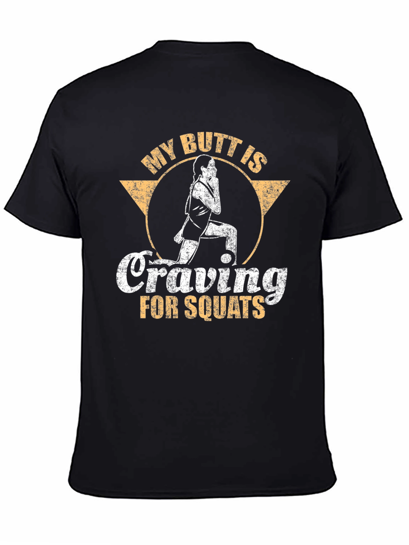 Black My Butt is Craving for Squats Black Graphic Tee view 4