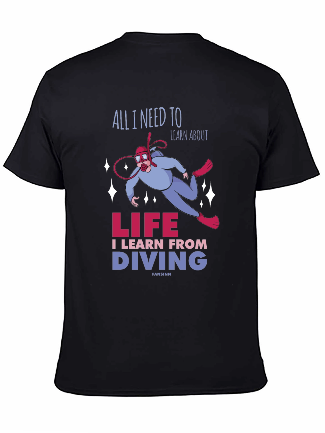 Black Diving Life T-Shirt: Learn from Diving view 4