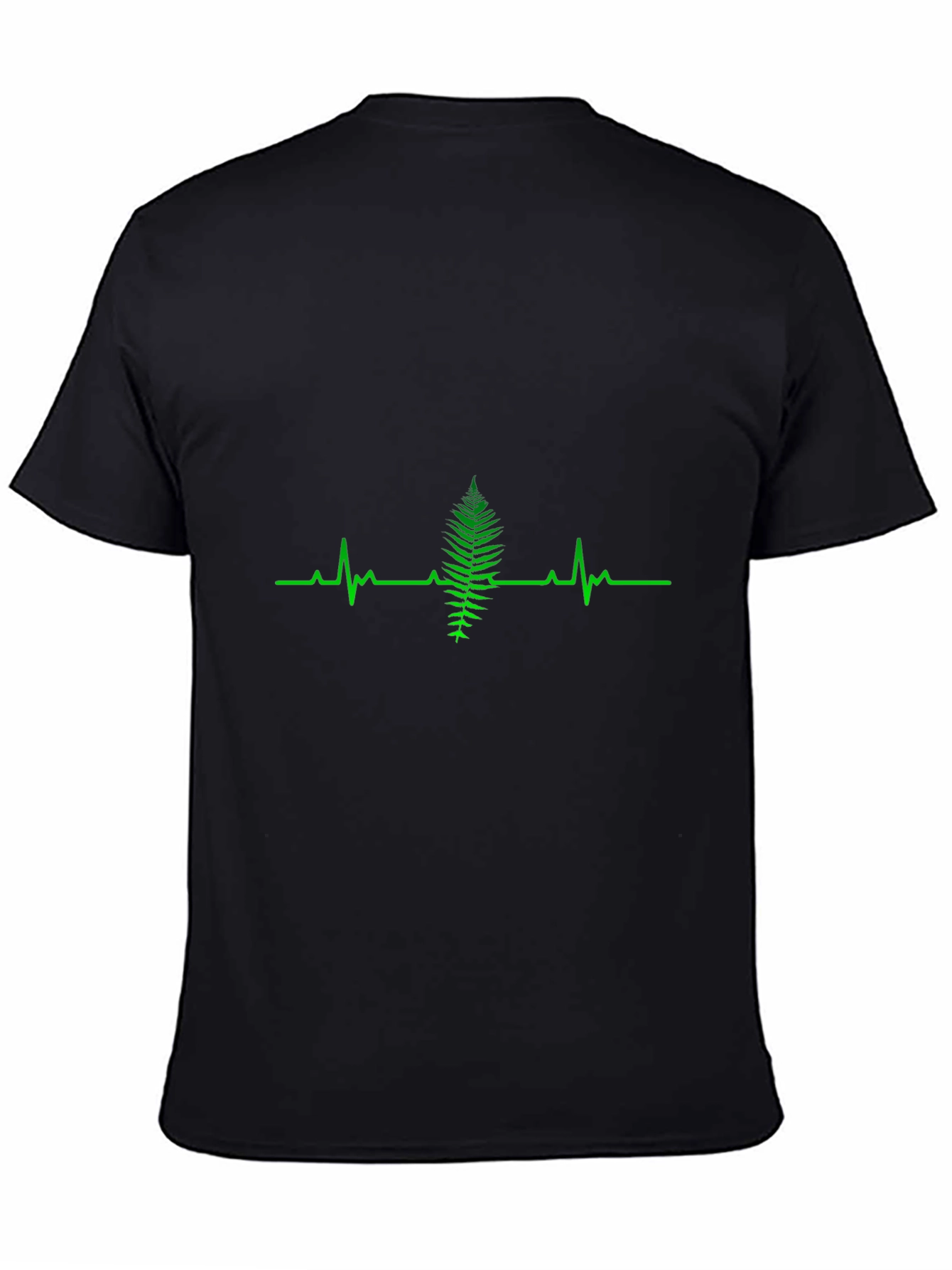 Black Fern Heartbeat Graphic Tee - Black Cotton T-Shirt view 4