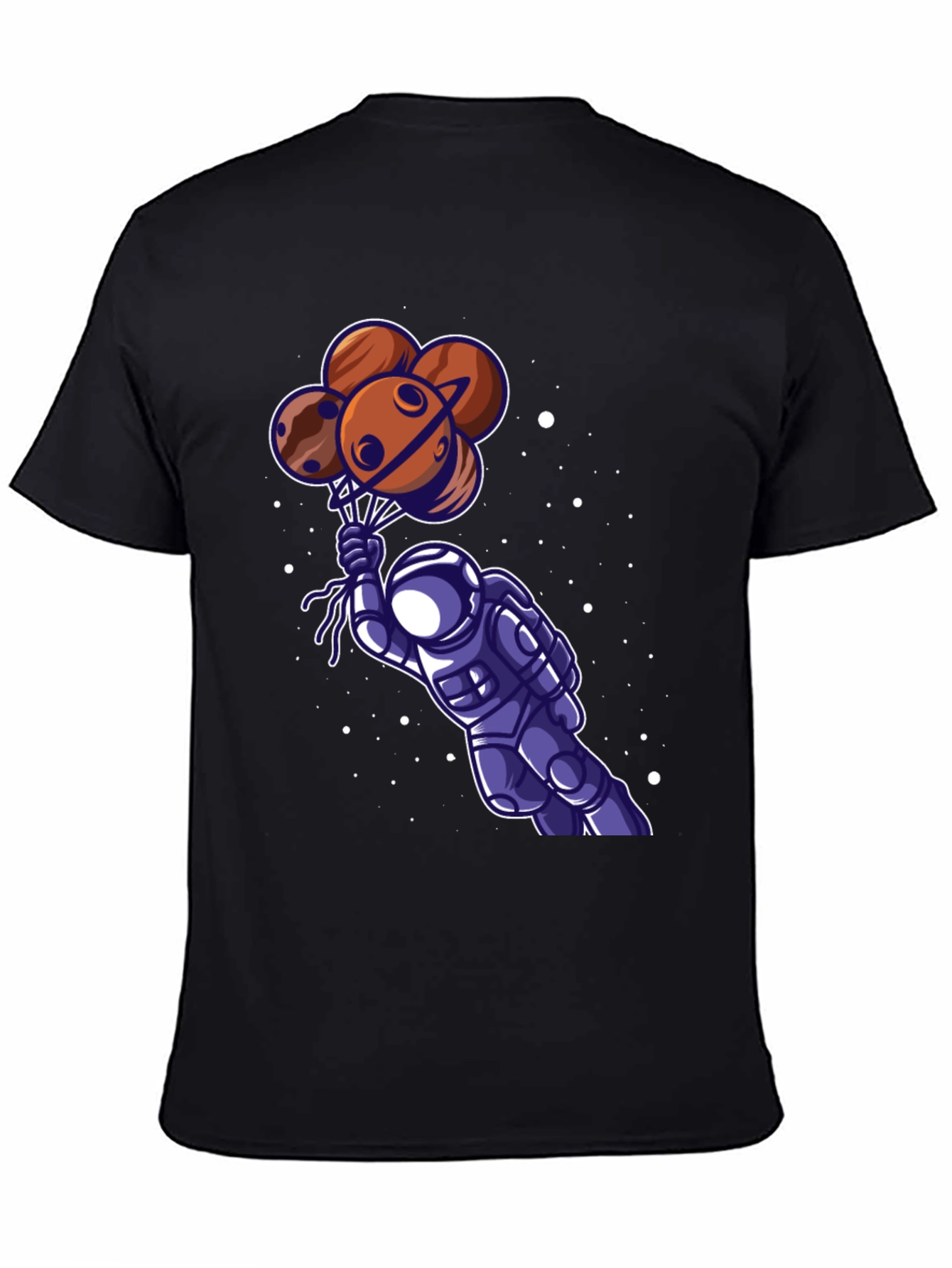 Black Astronaut Planet Balloon Graphic Tee view 4