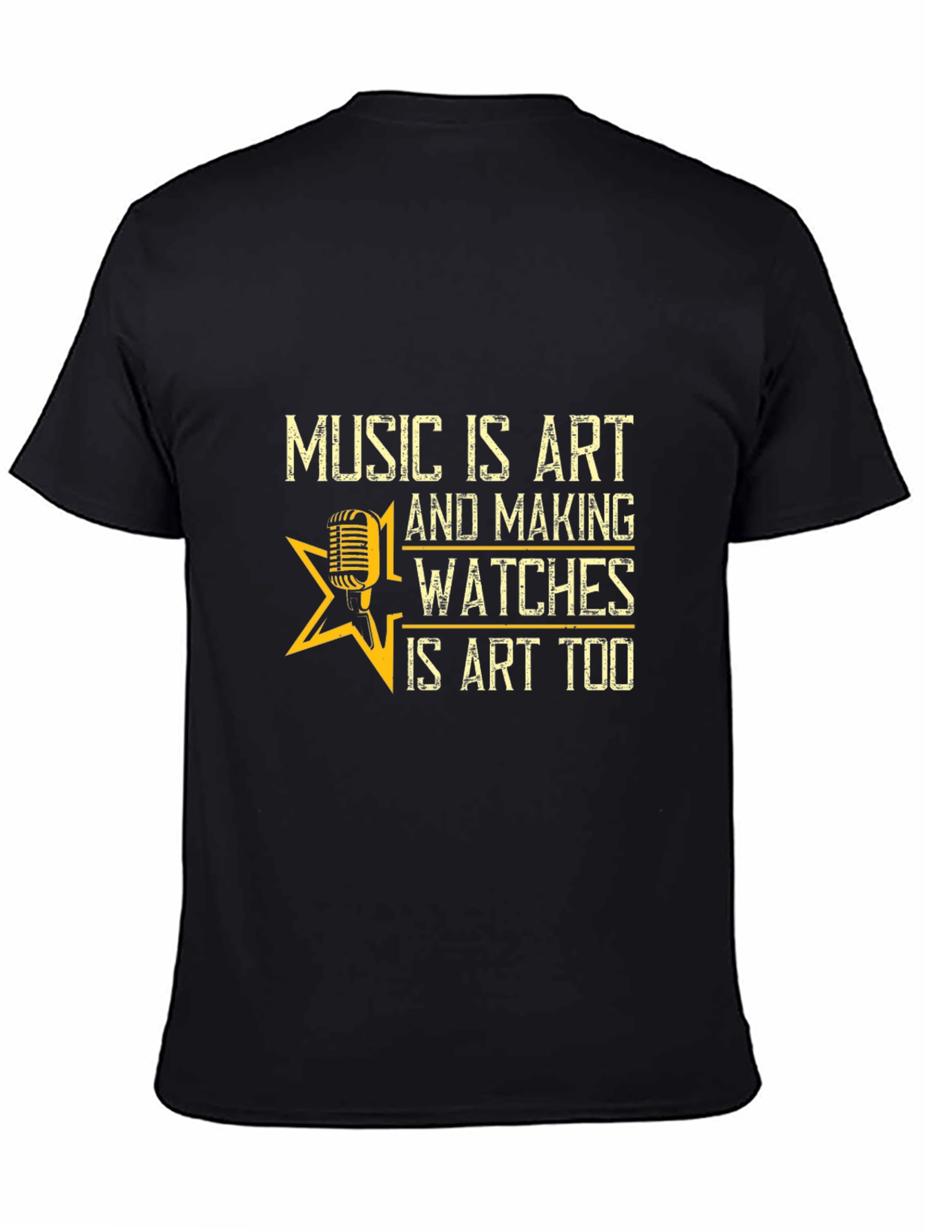 Black Music and Watches Art T-Shirt view 4