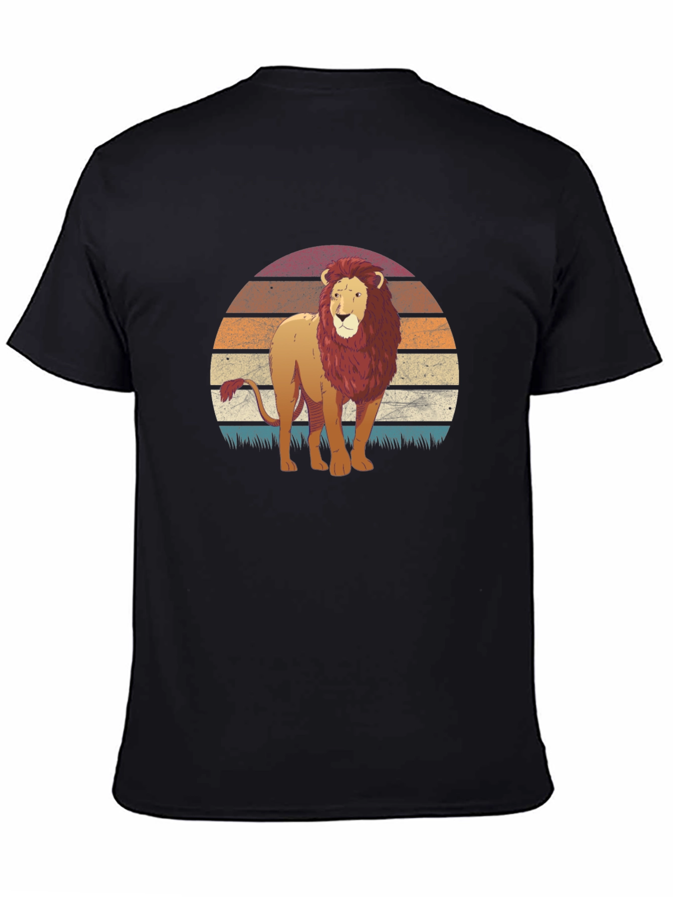 Black Lion Sunset Graphic T-Shirt view 4