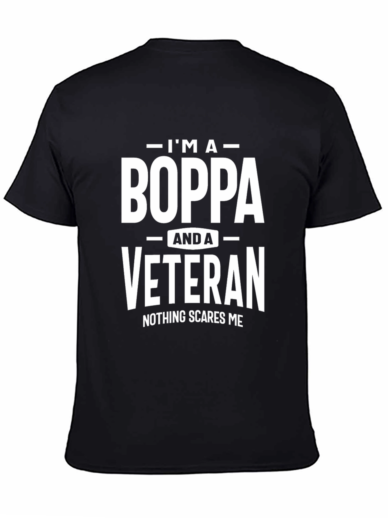 Black I'm a Boppa Veteran T-Shirt view 4