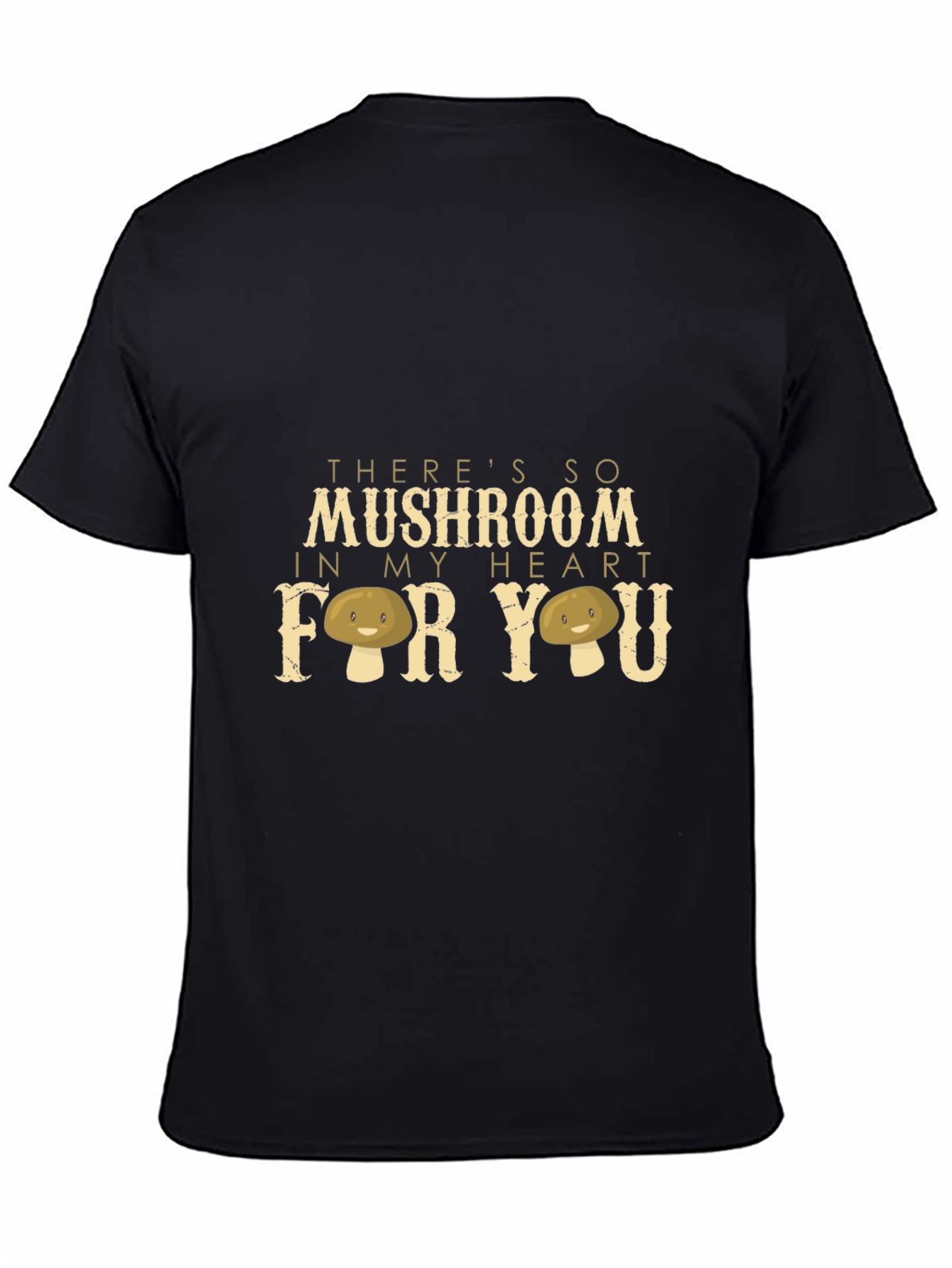 Black Mushroom Heart Graphic Tee - Unique Design view 4