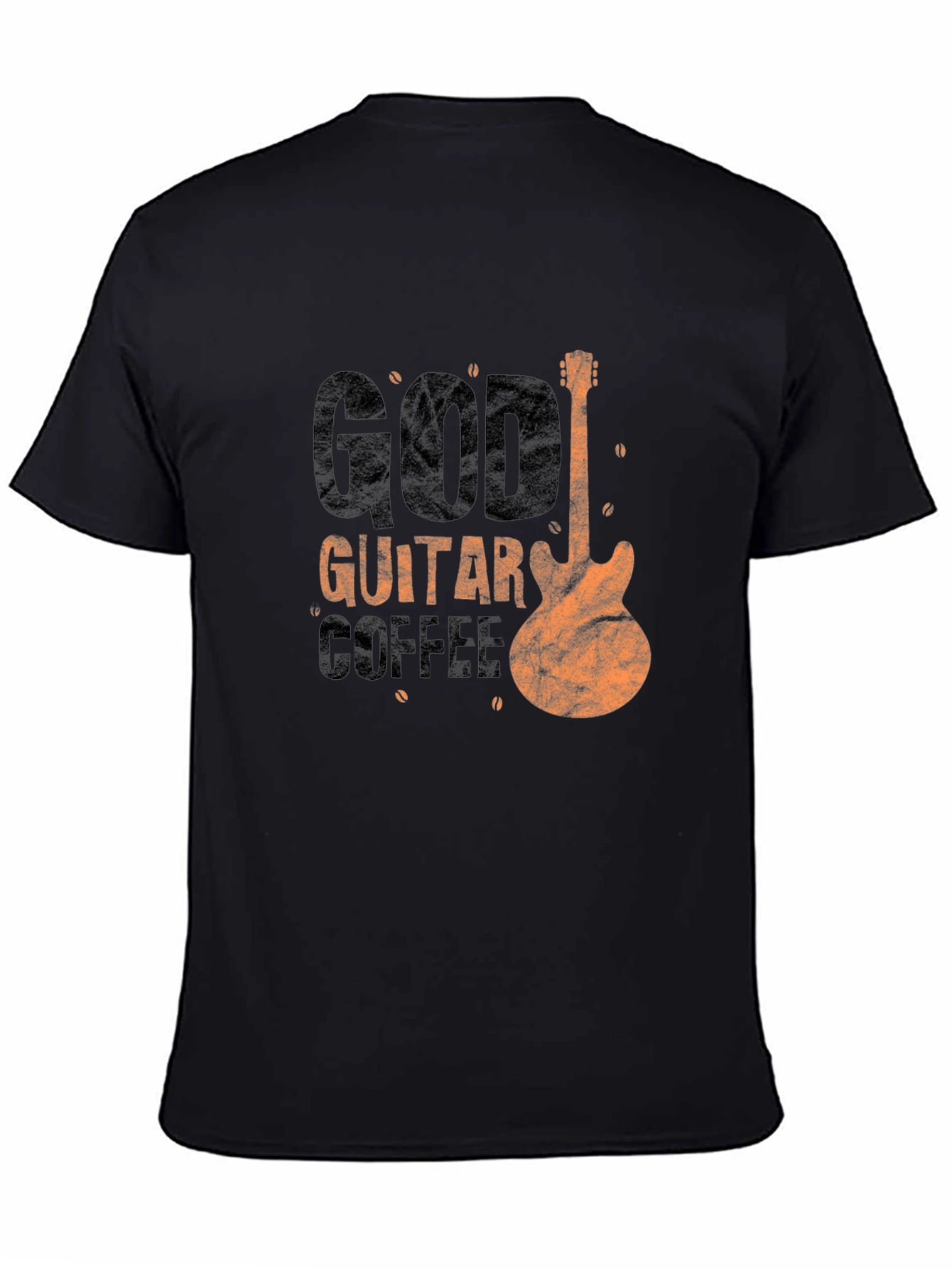 Black God Guitar Coffee T-Shirt - Music Lover Tee view 4