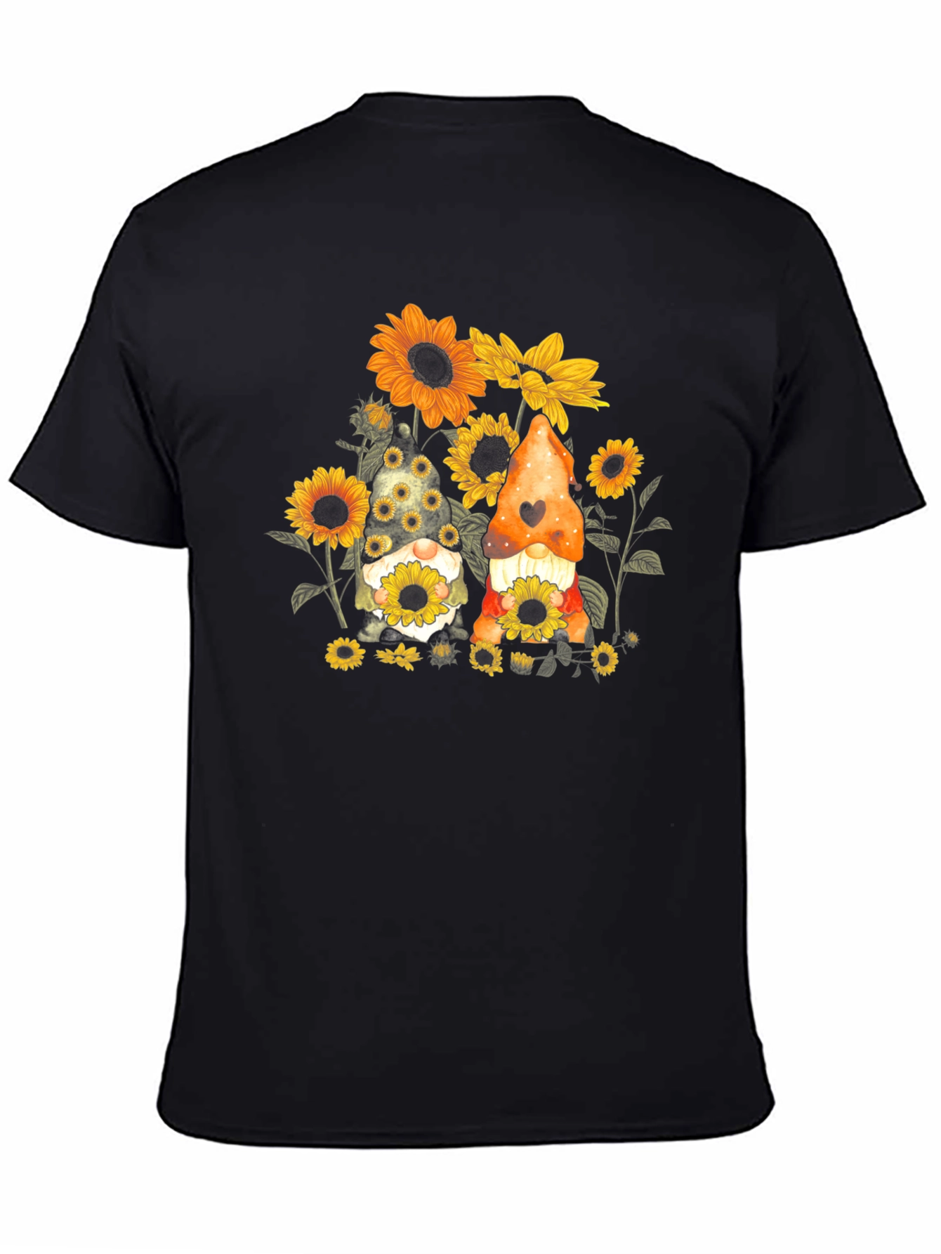 Sunflower Gnomes Black T-Shirt - 4