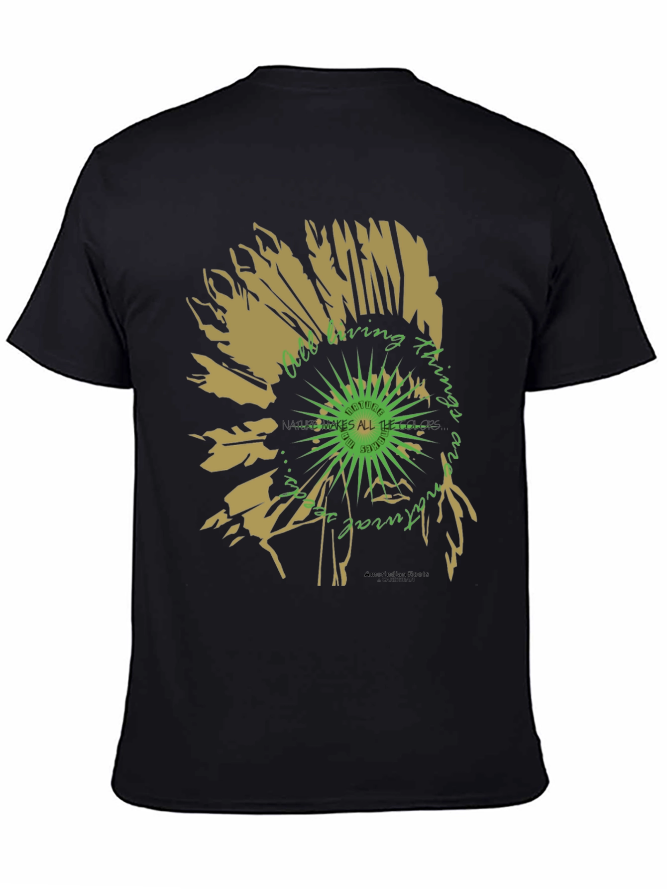 Black Nature Vibes T-Shirt - Organic Graphic Tee view 4