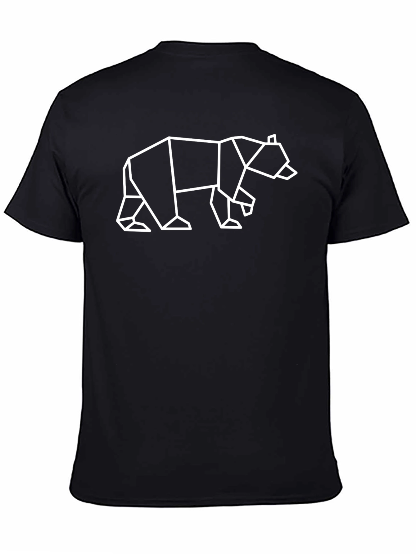 Black Geometric Bear Graphic Tee - Modern Minimalist Design view 4