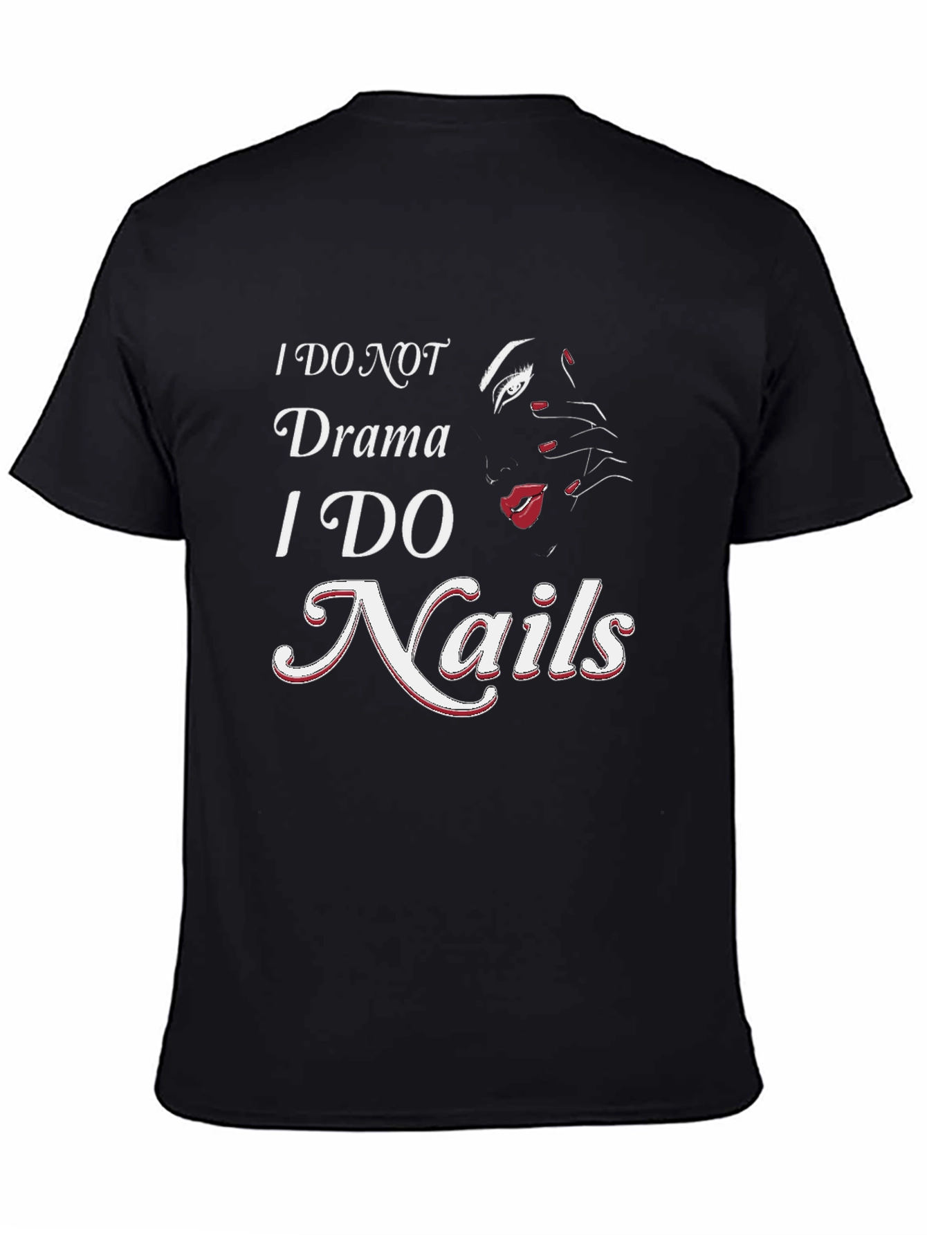 Black I Do Nails Graphic Tee - Manicure Lover's T-Shirt view 4