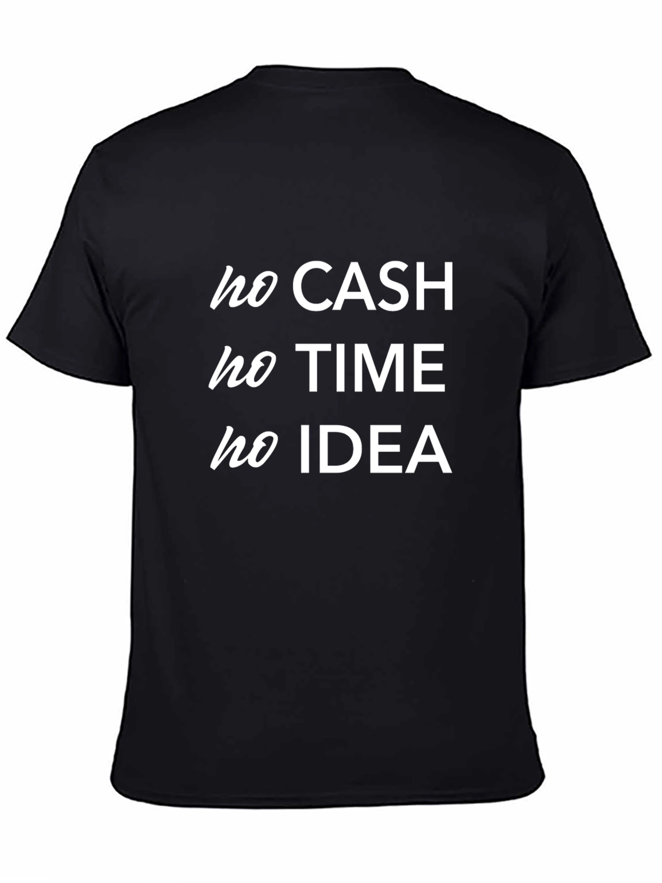 Black No Cash No Time No Idea Black T-Shirt view 4
