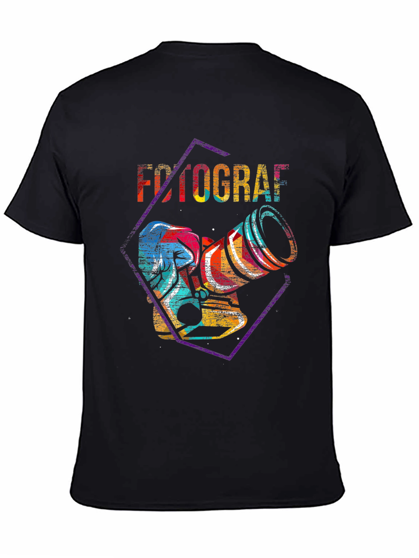 Black Colorful Photographer T-Shirt - Premium Graphic Tee view 4