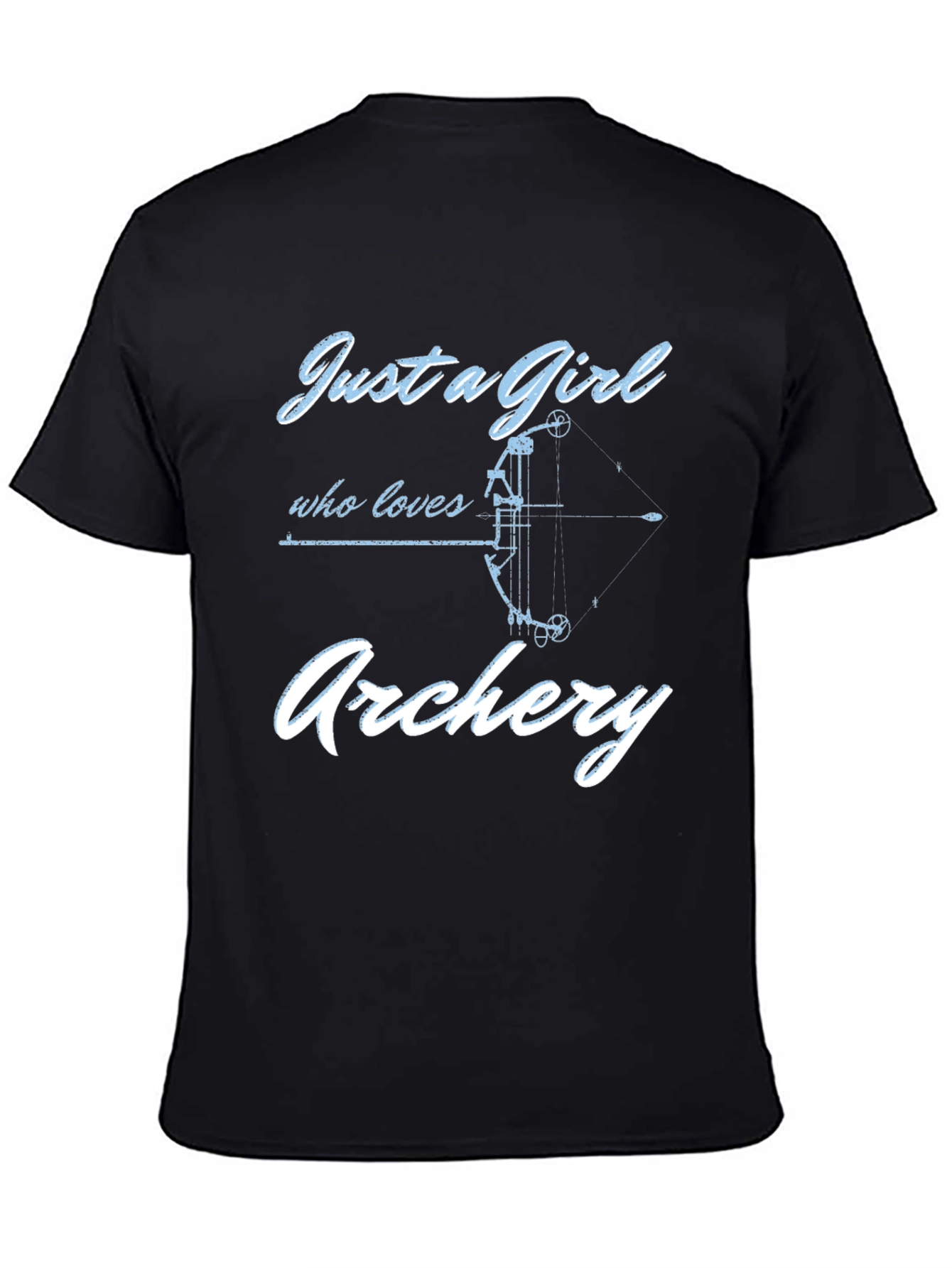 Black Just a Girl Who Loves Archery T-Shirt view 4