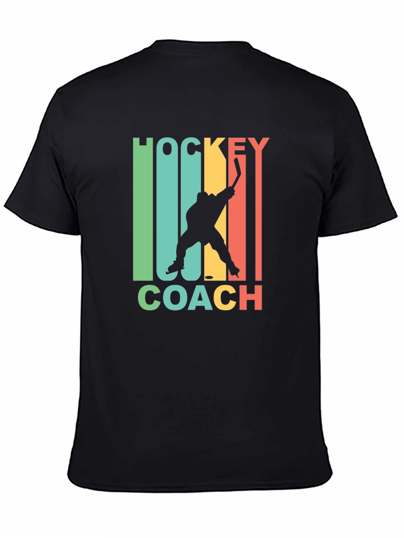 Black Hockey Coach Graphic Tee - Retro Style view 4
