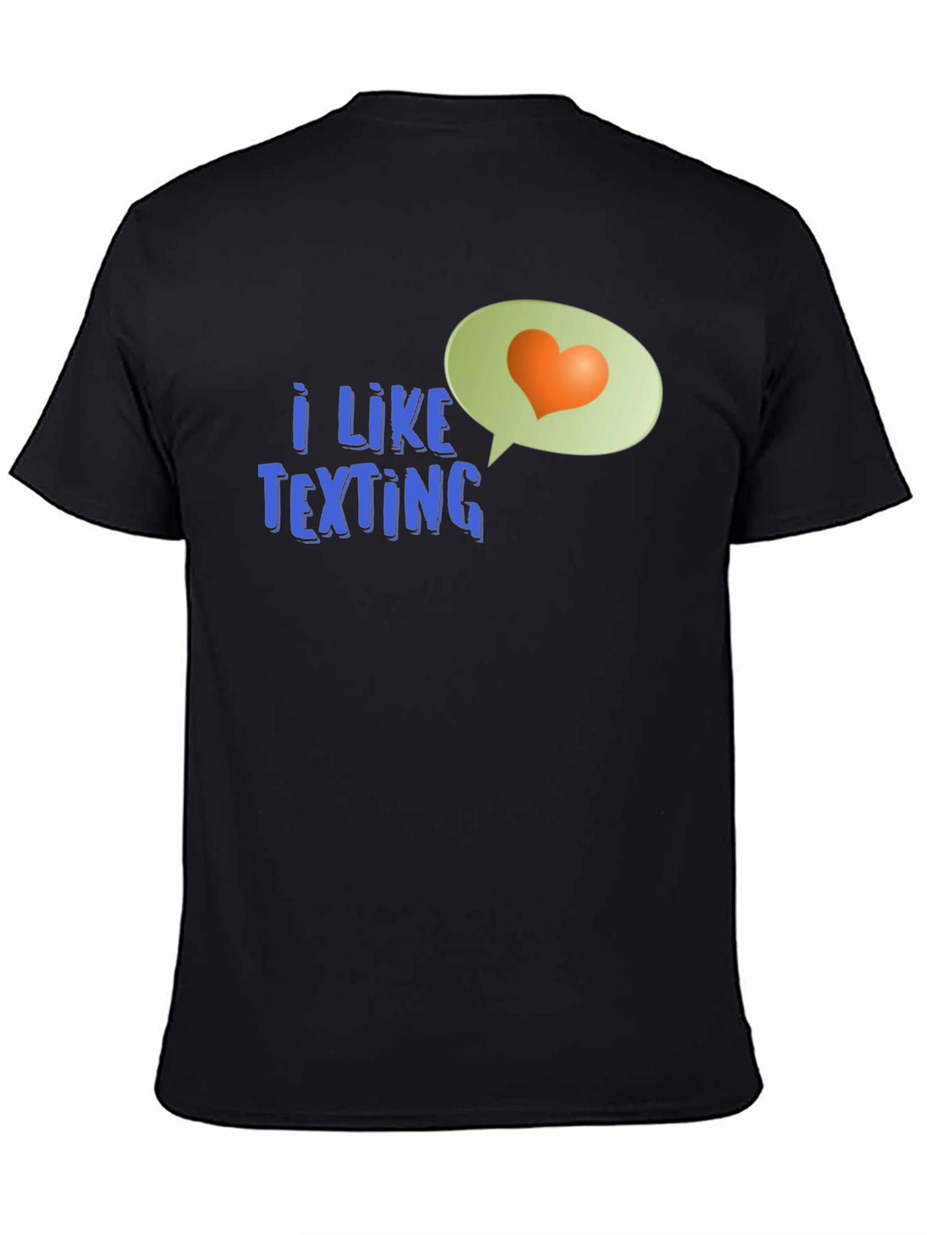 Black I Like Texting Heart Tee - Stylish Graphic T-Shirt view 4