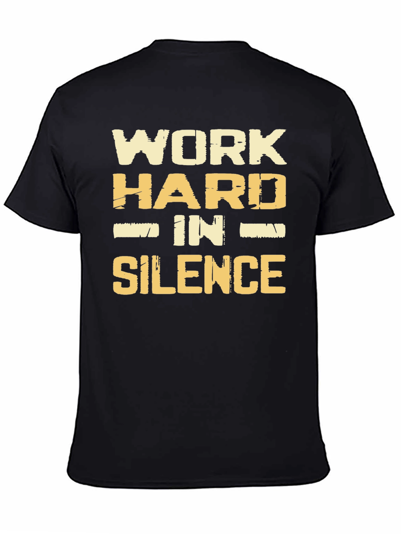 Black Work Hard In Silence Graphic T-Shirt view 4