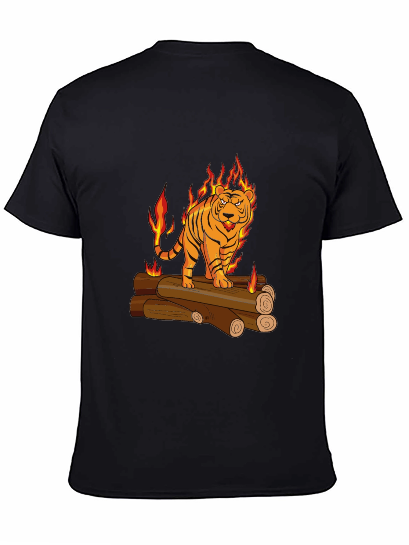 Black Fiery Tiger Graphic Tee - Black view 4
