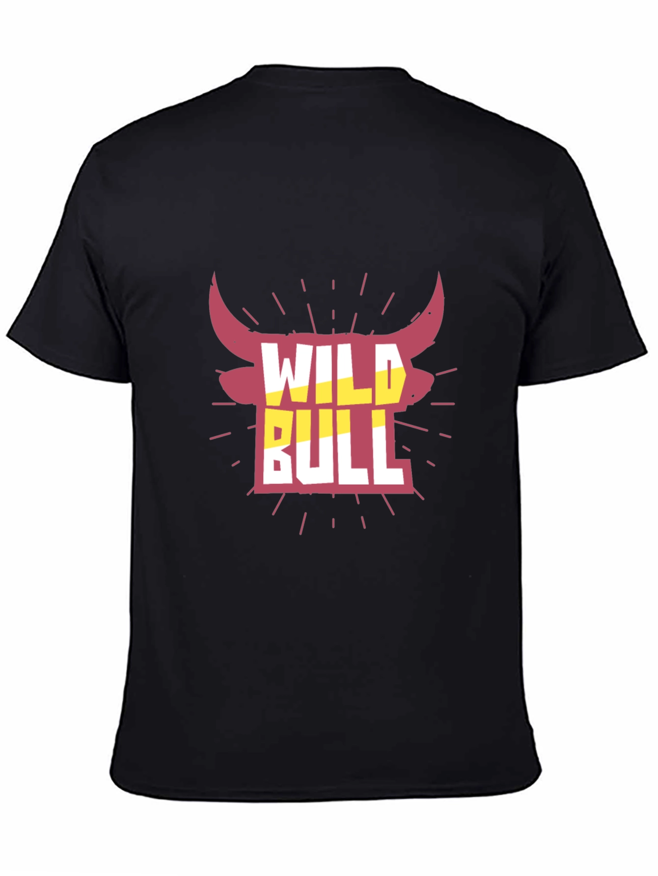 Black Wild Bull Graphic Tee - Black Crew Neck T-Shirt view 4