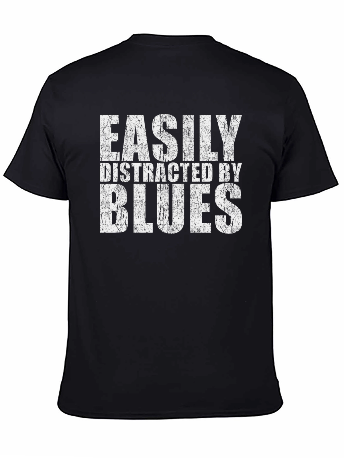Black Easily Distracted By Blues Graphic Tee view 4