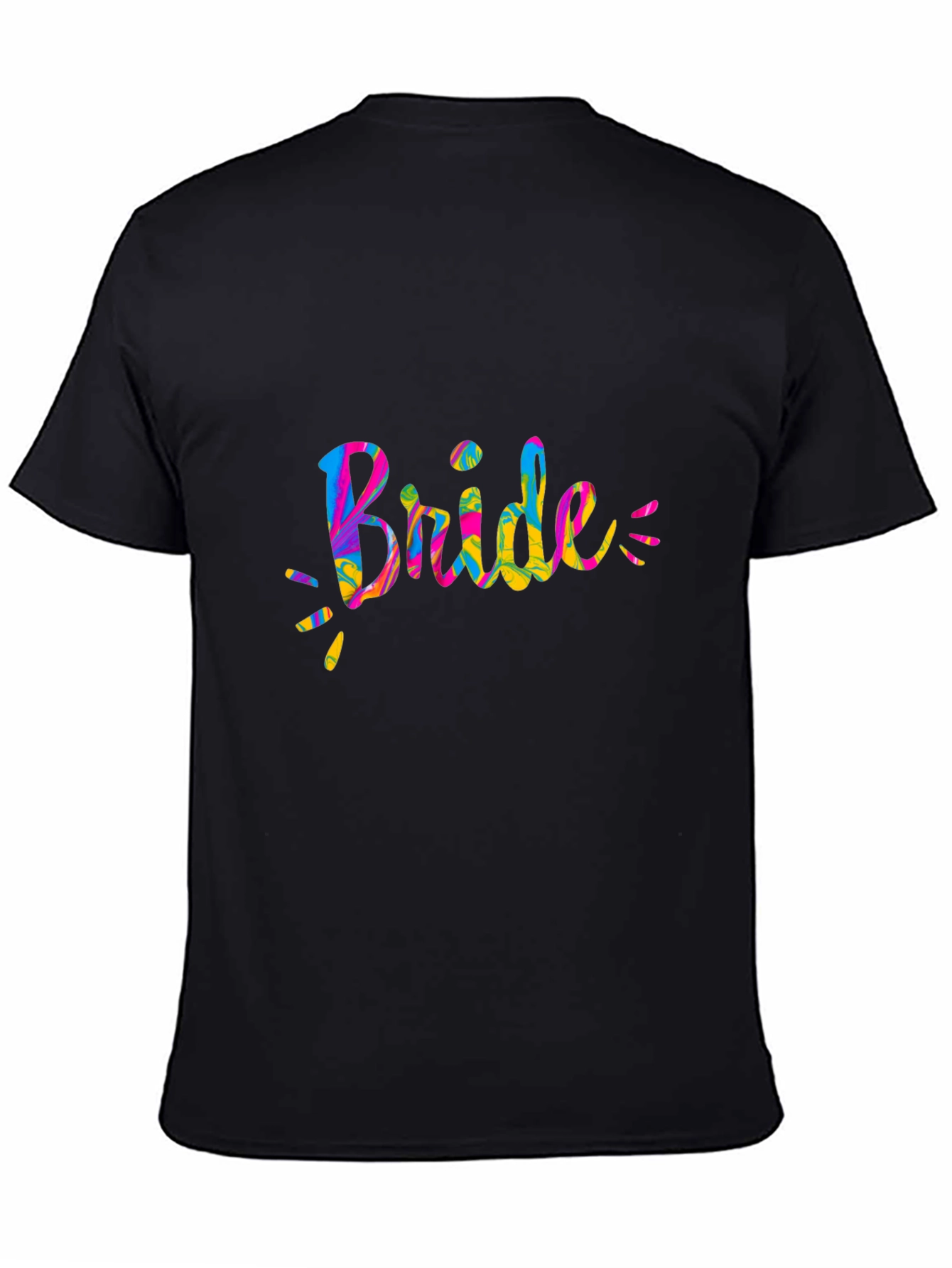Black Colorful Bride Graphic Print Tee view 4