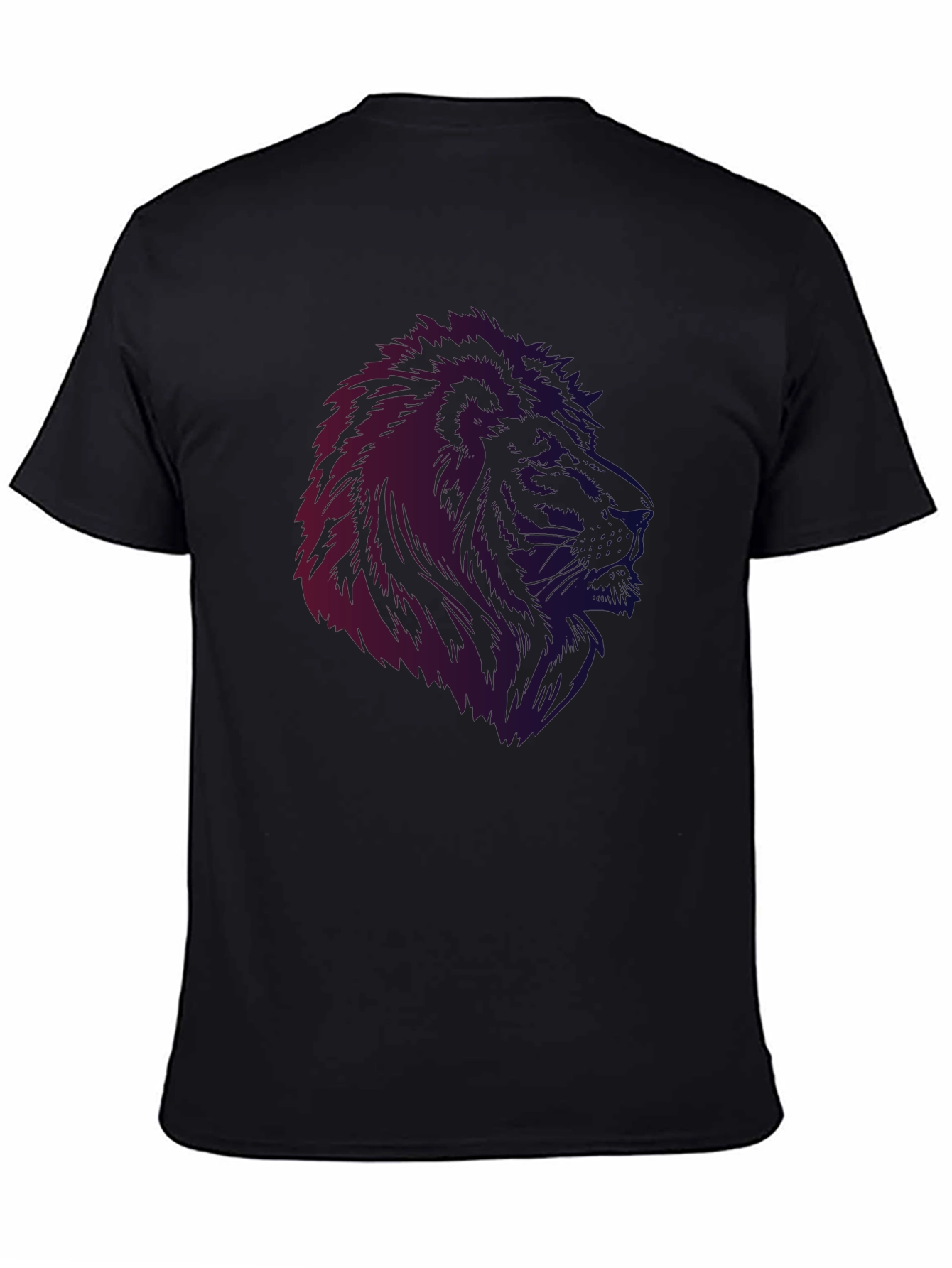 Black Lion Graphic Black T-Shirt - Men's Casual Tee view 4