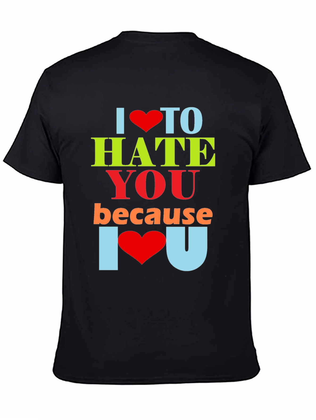 Black I Heart To Hate You Graphic Tee view 4