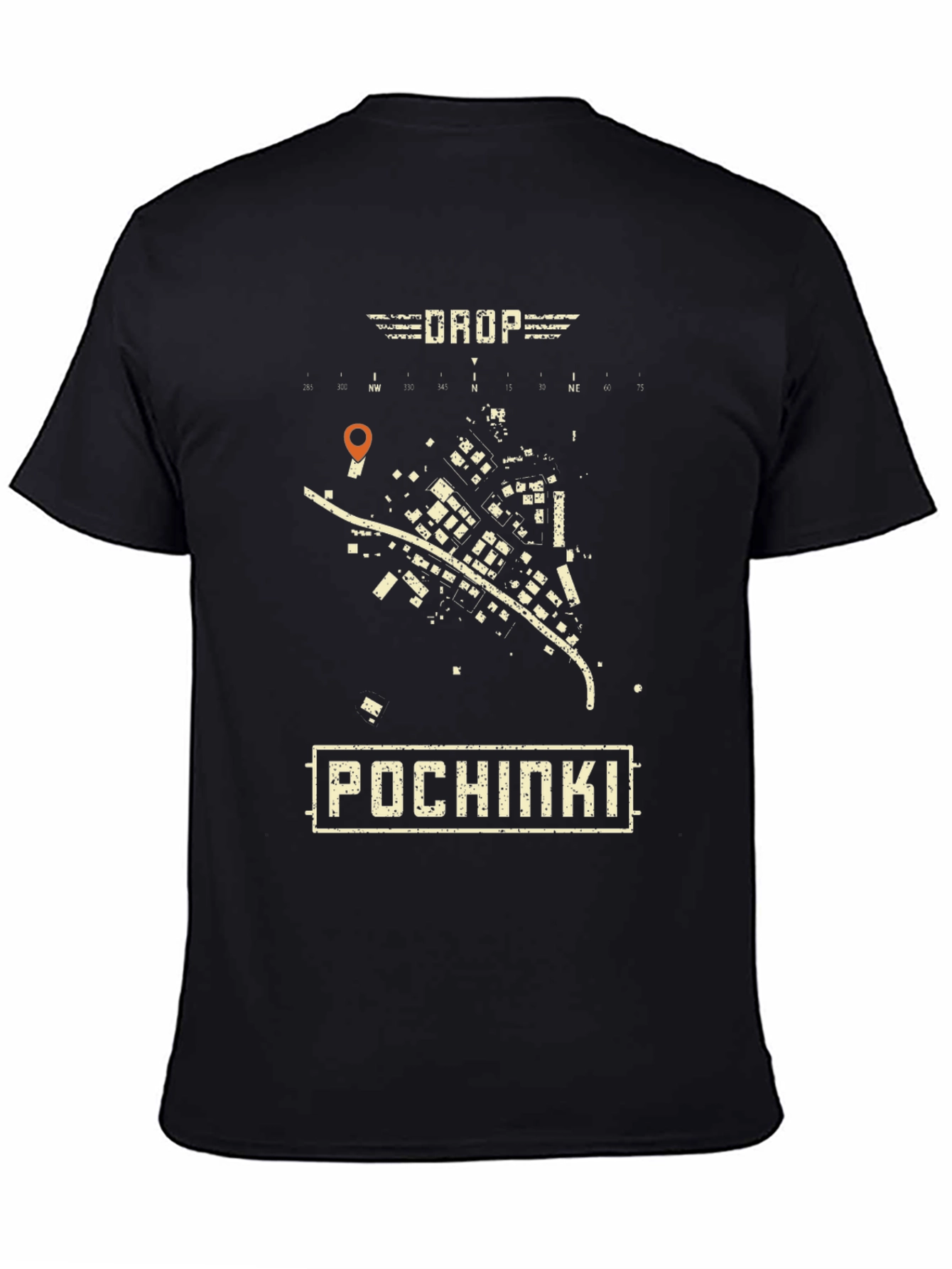 Black Pochinki Drop Zone T-Shirt view 4