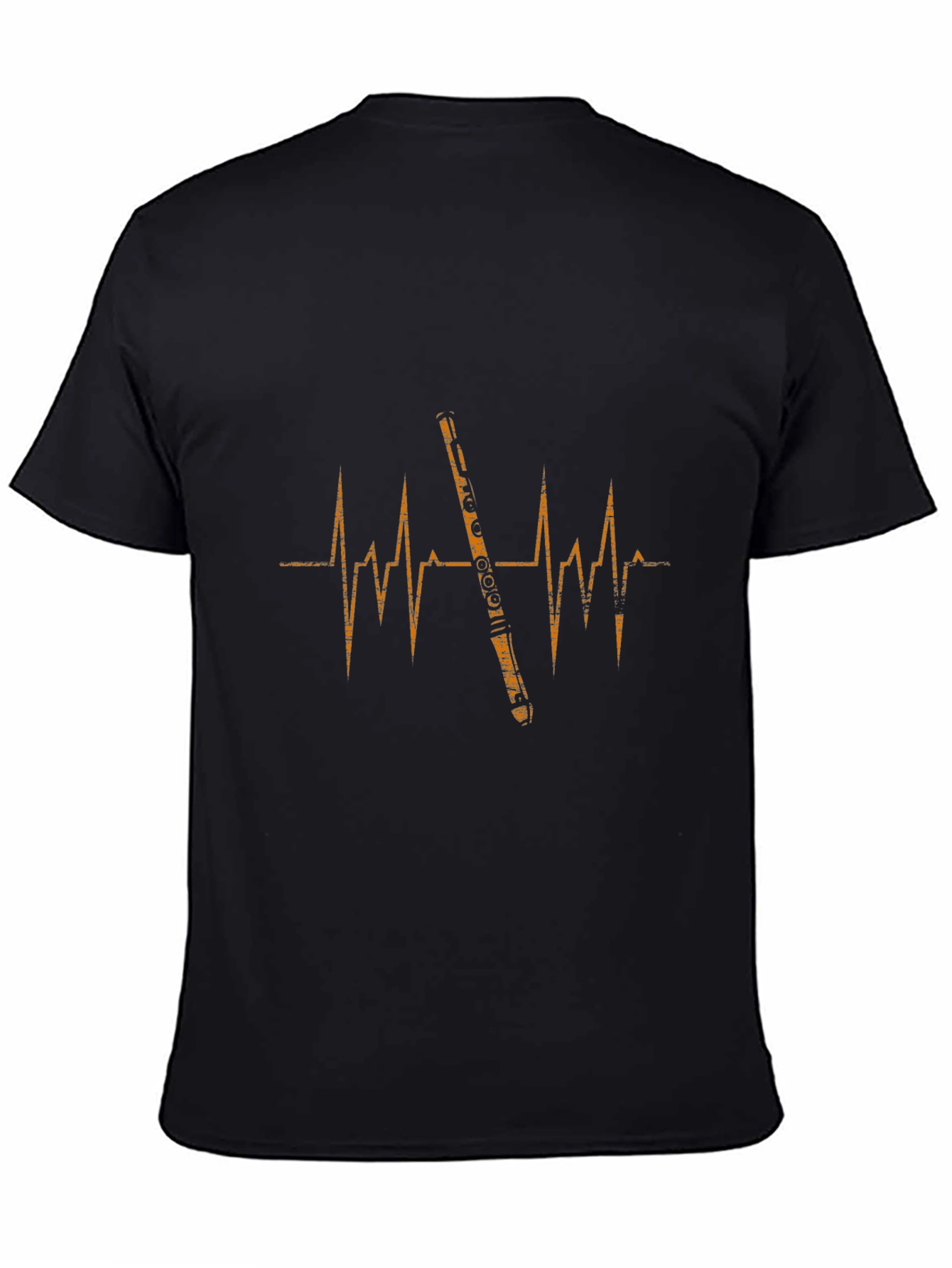 Black Flute Heartbeat Graphic Tee - Musician's Apparel view 4