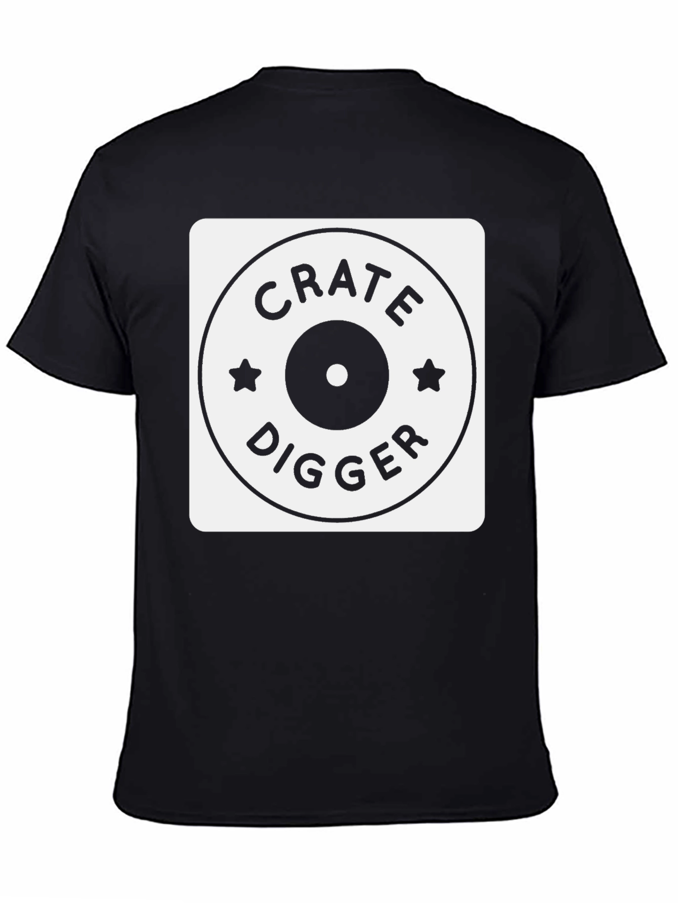 Black Crate Digger T-Shirt - DJ Record Collector Apparel view 4