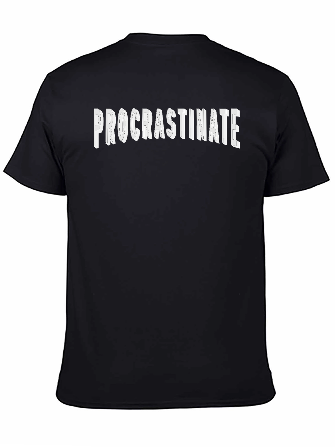Black Procrastinate T-Shirt - Humorous Graphic Tee view 4