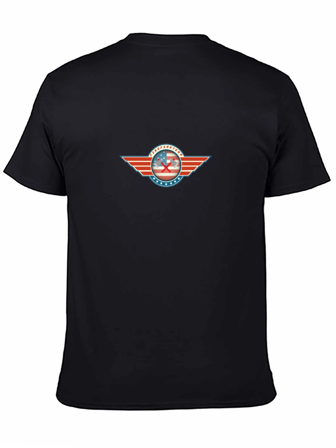 Black Firefighter Emblem Graphic Black Tee view 4