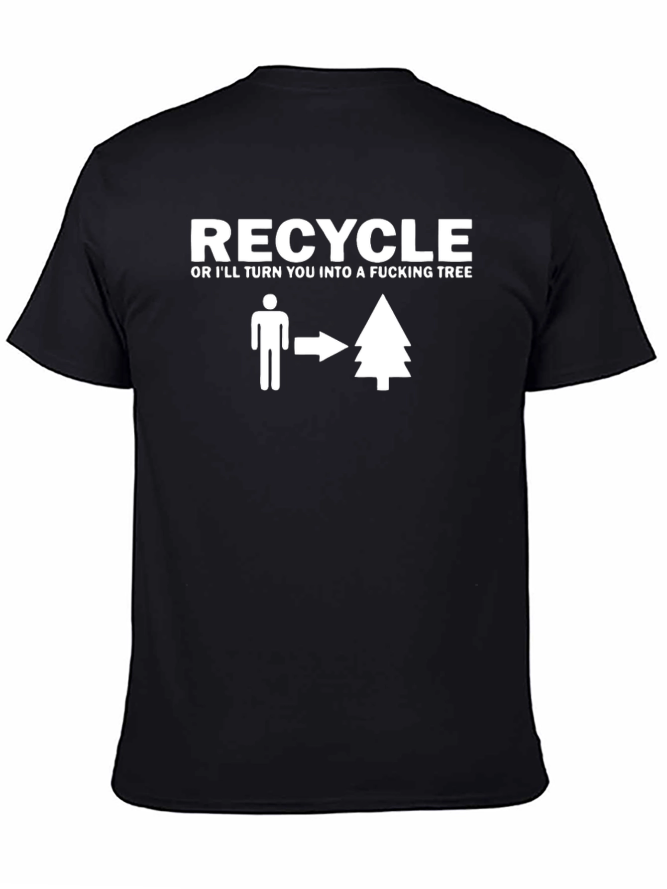 Black Recycle or Else T-Shirt - Funny Graphic Tee view 4