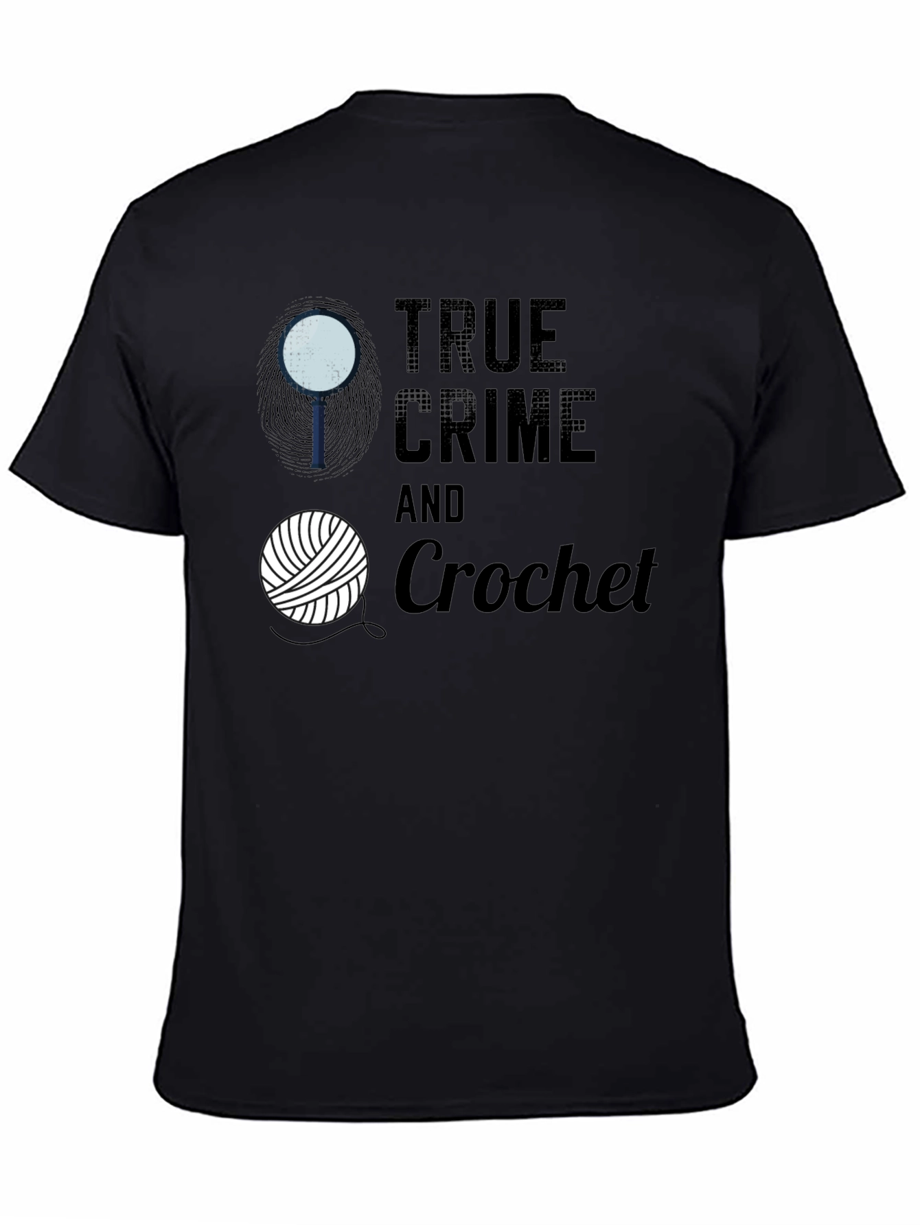 Black True Crime & Crochet Graphic Tee view 4