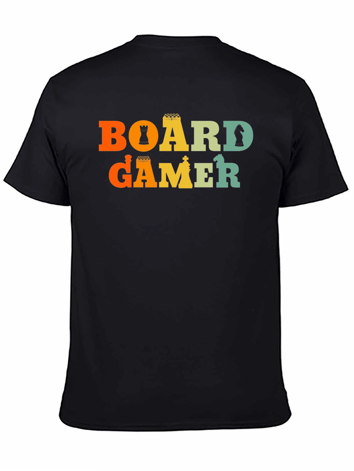 Black Board Gamer T-Shirt - Chess Piece Design view 4
