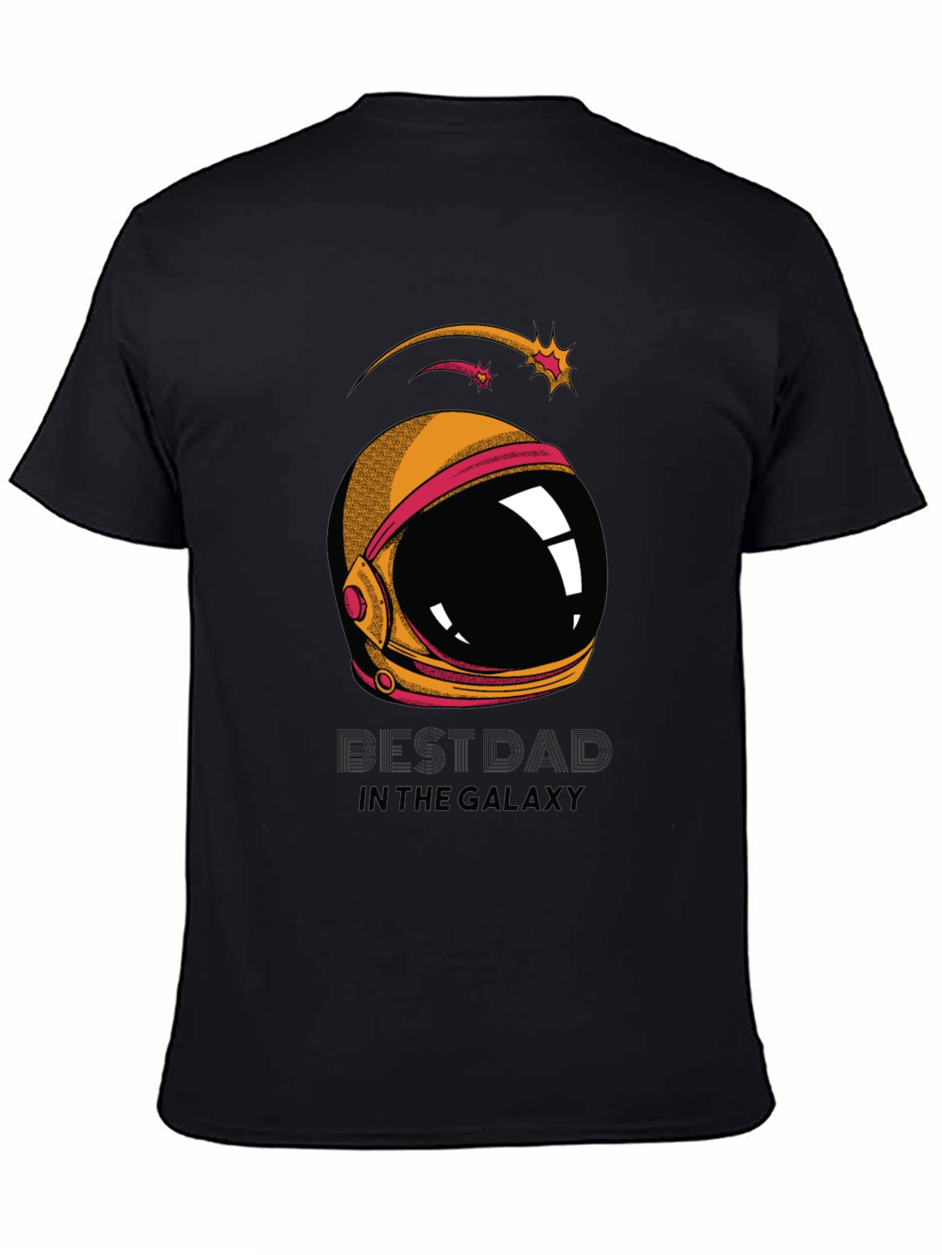 Black Best Dad Galaxy T-Shirt - Space Helmet Graphic Tee view 4