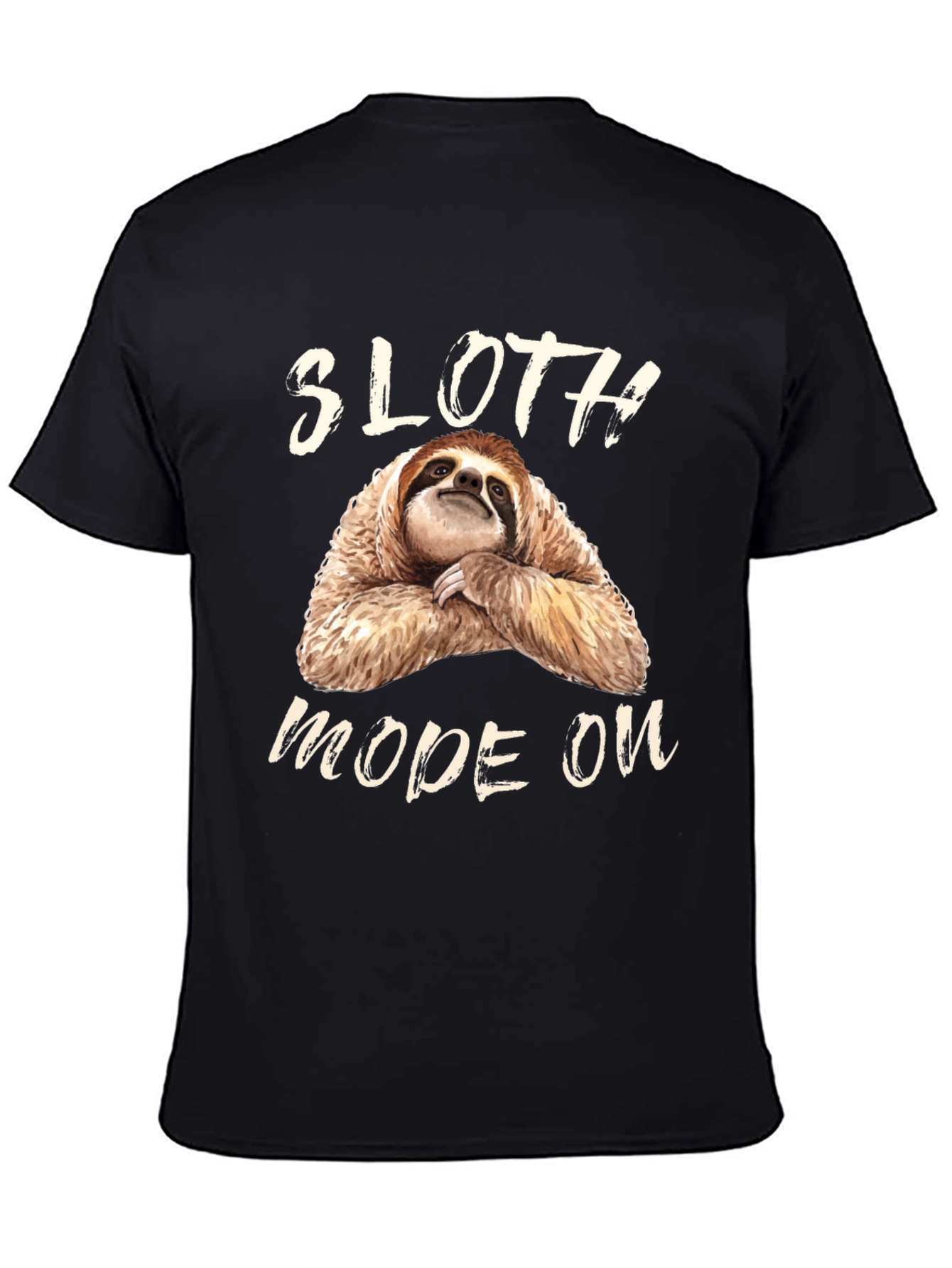 Black Sloth Mode On Graphic Tee - Relaxed Fit view 4