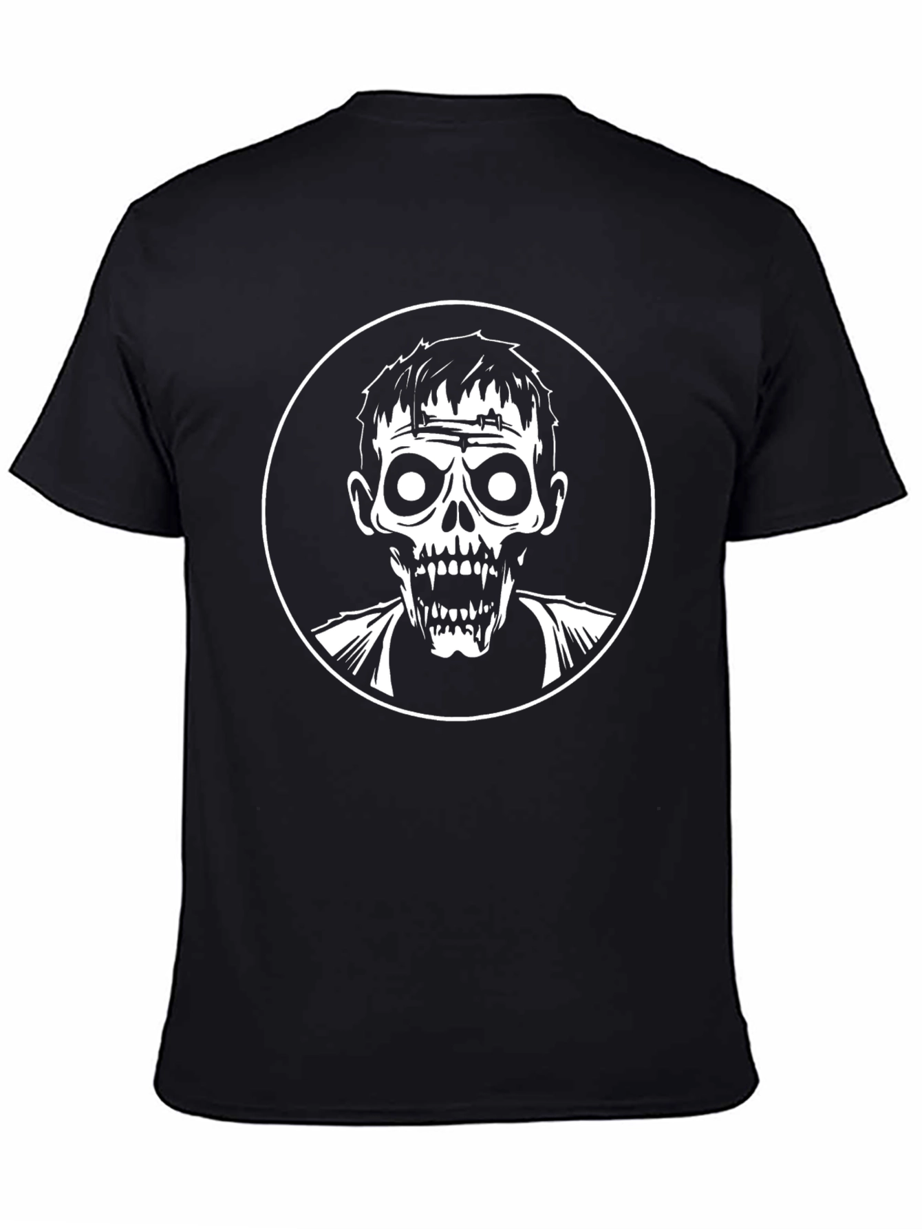 Black Zombie Graphic Tee - Horror Novelty T-Shirt view 4