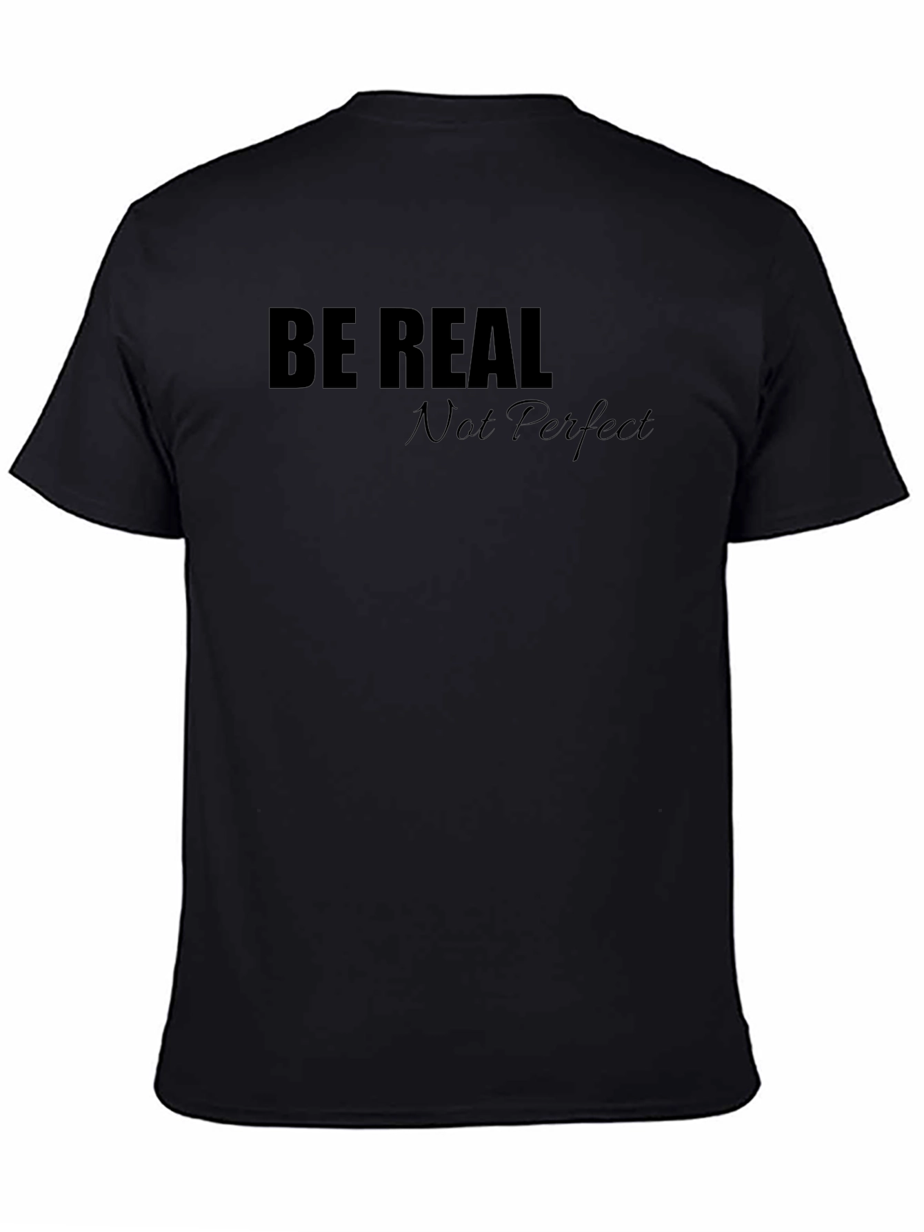 Black Be Real Graphic Tee - Black Casual T-Shirt view 4