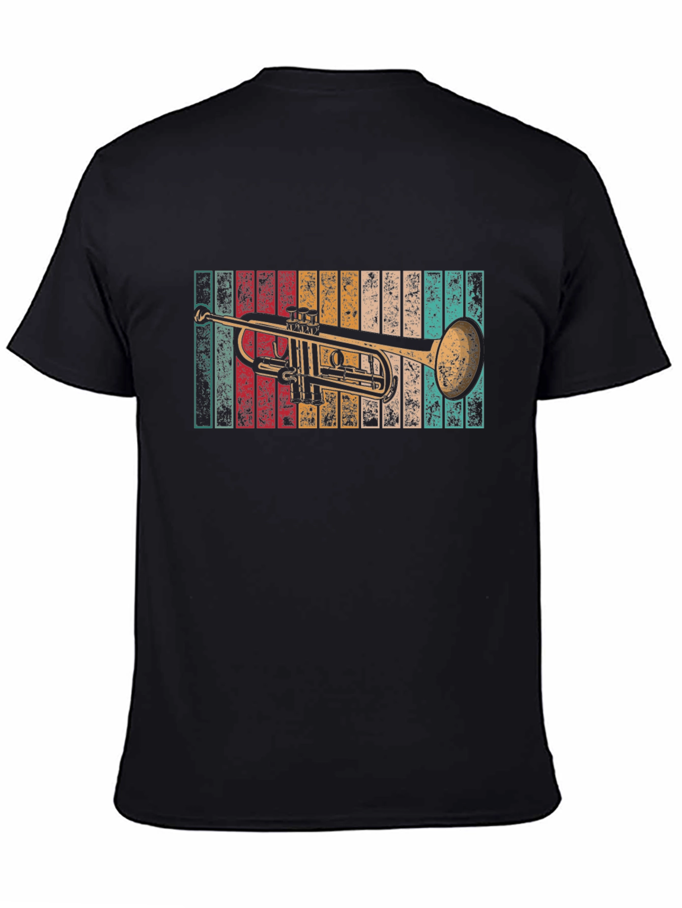 Black Vintage Trumpet T-Shirt - Retro Style view 4