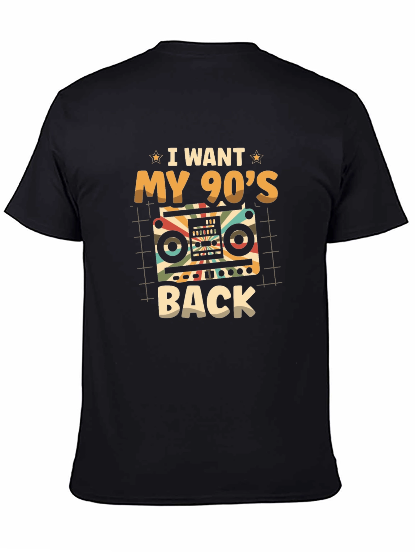 Black I Want My 90s Back Retro Graphic Tee view 4