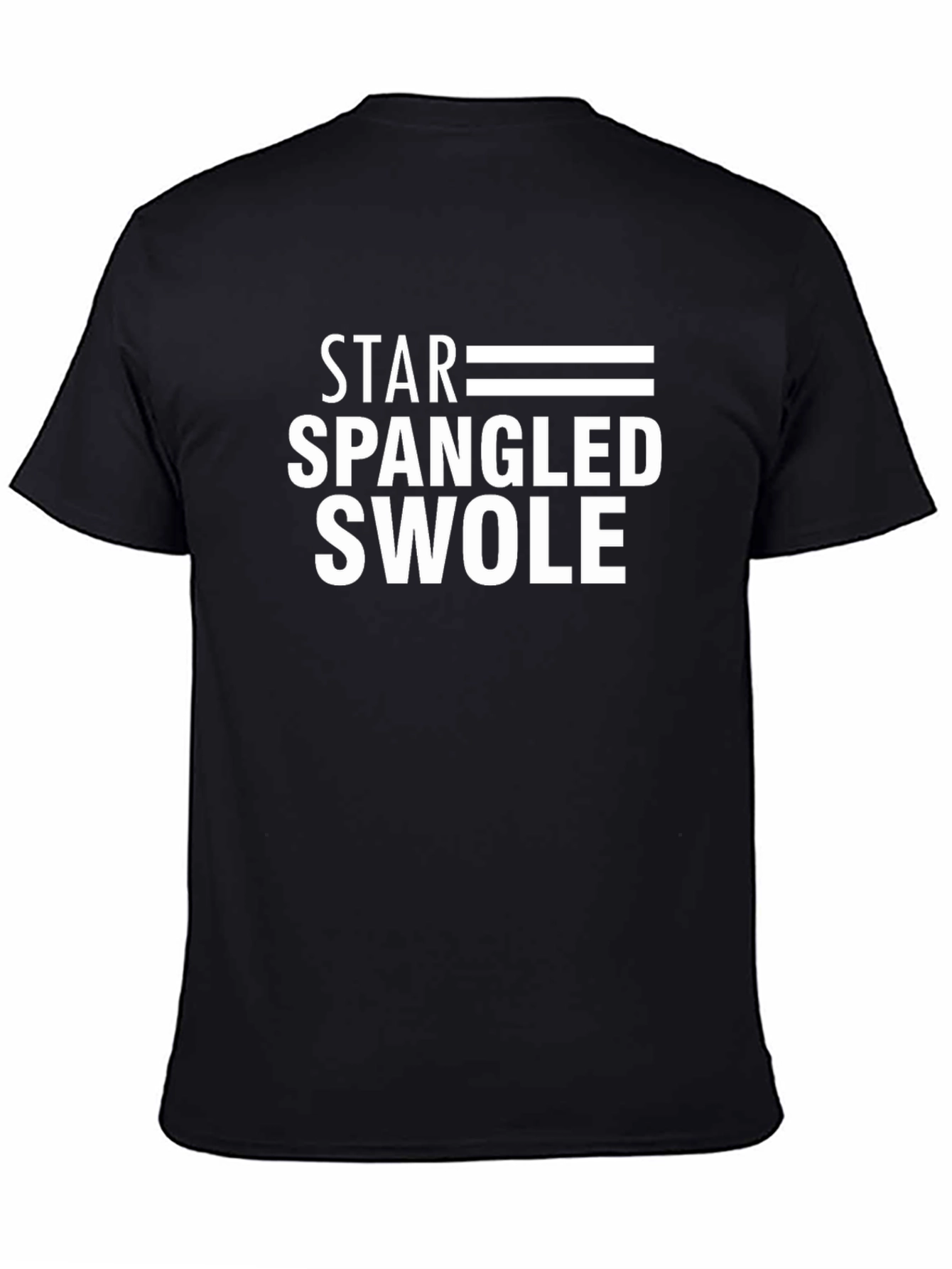 Black Star Spangled Swole Black T-Shirt view 4