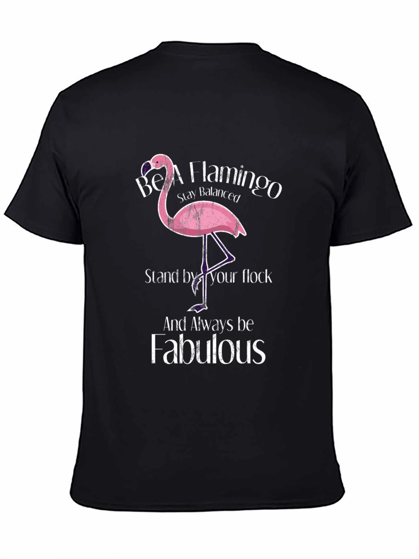 Black Be A Flamingo T-Shirt view 4