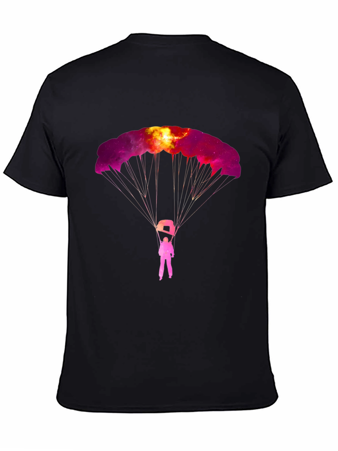 Black Skydiving Galaxy Graphic Tee - Black view 4