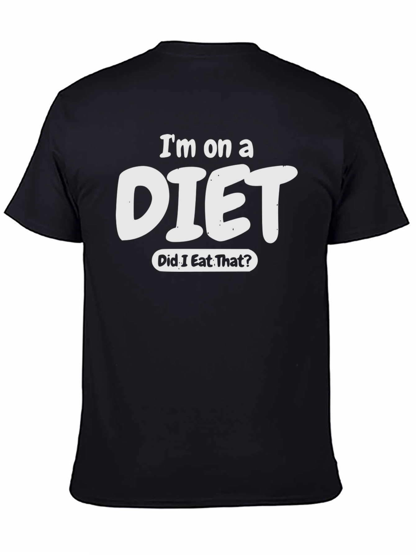 Black I'm On A Diet Funny Graphic T-Shirt view 4